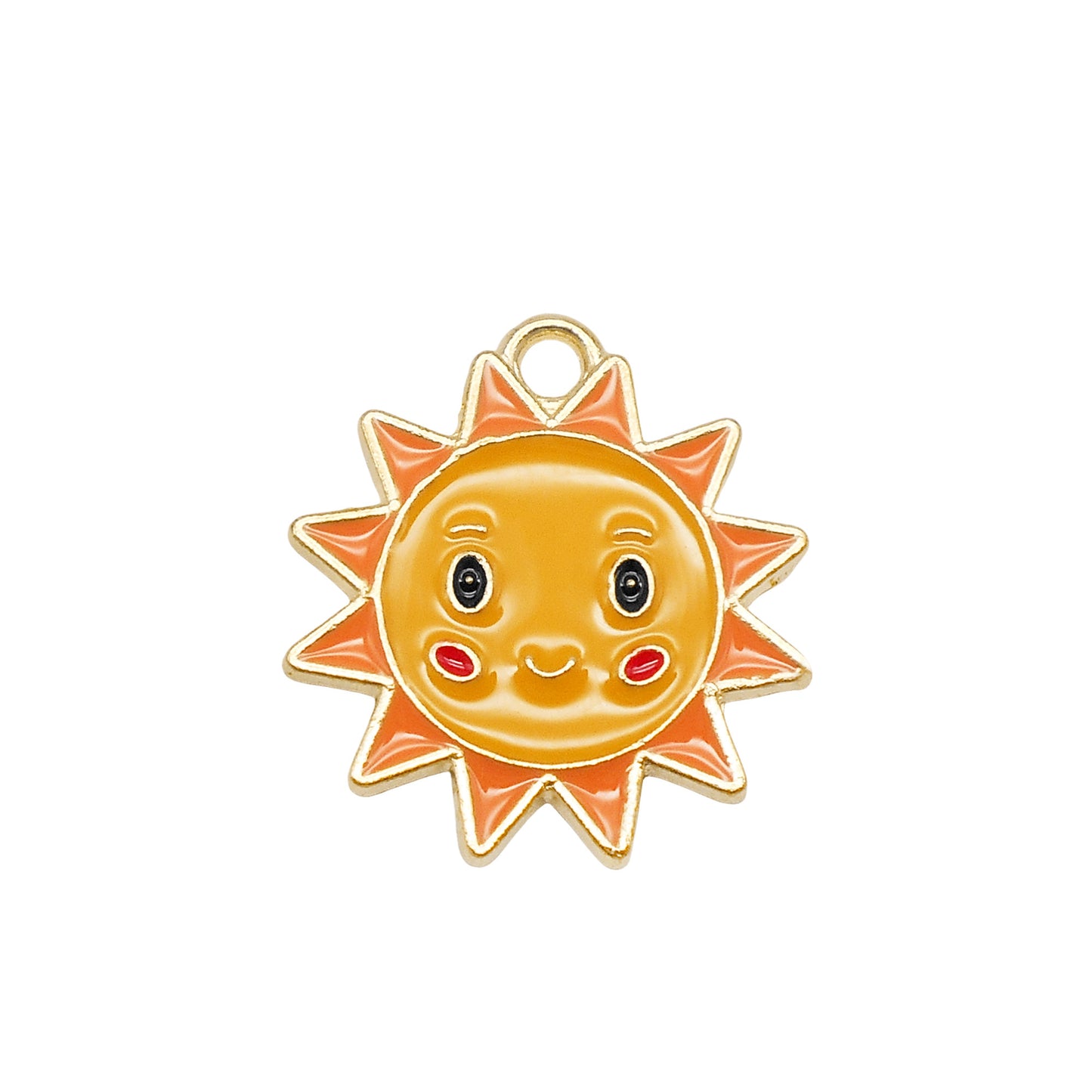 30 Pieces Cute Enamel Smile Sun Charms for DIY Bracelet Pendant Jewelry Making