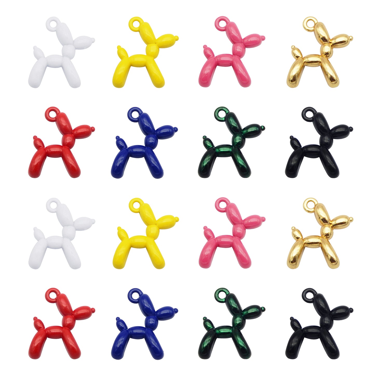 JJGQAZ 40 pcs Golden Enamel Cartoon Doll Dog Charms Pendant For Jewelry Making