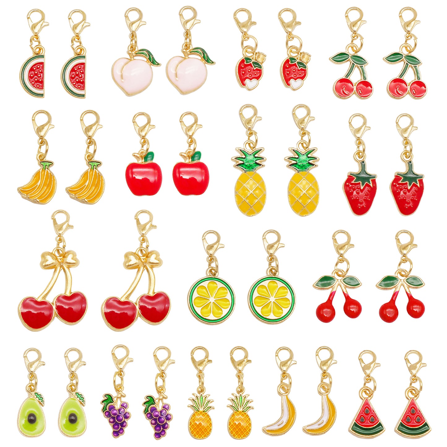 JJGQAZ 32 Pieces Fruit Charms for Jewelry Making