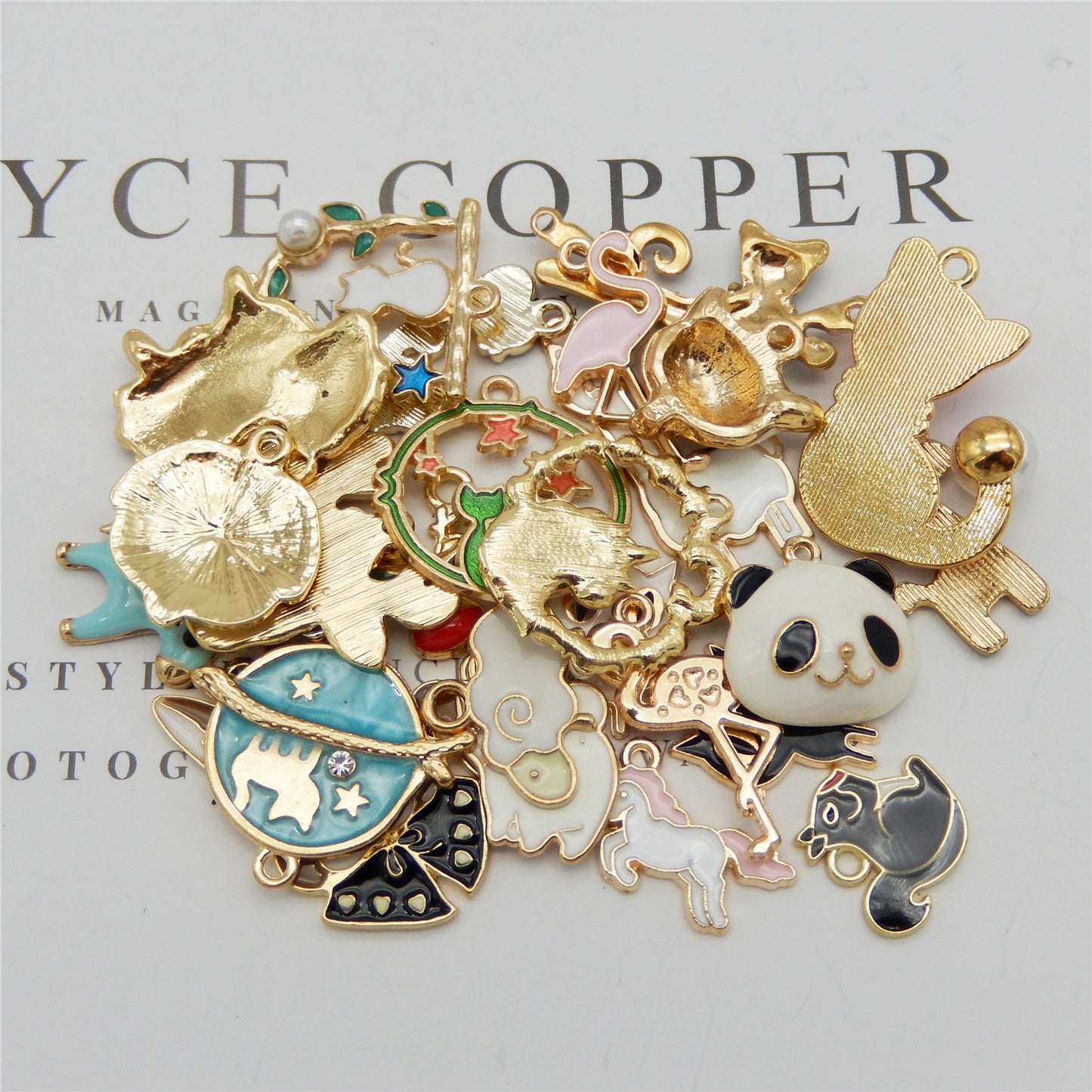 100pcs(50PAIRS) Assorted Animal Enamel Pendants Charms