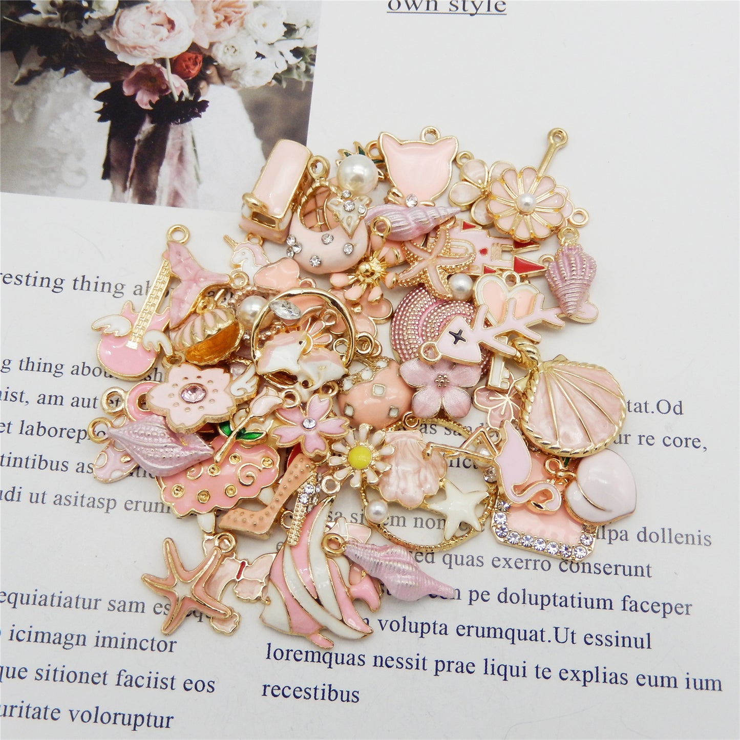 40pcs(20PAIRS) Assorted Gold Tone Enamel Animals Fruit Moon