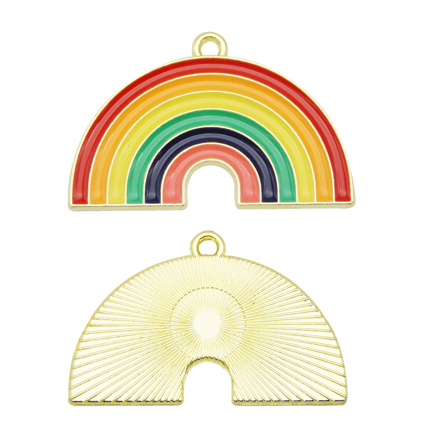 40 pcs Gold Tone Rainbow Clouds Enamel Dainty Dangle Rainbow Pendants Charms for Jewelry Making Necklace Bracelet