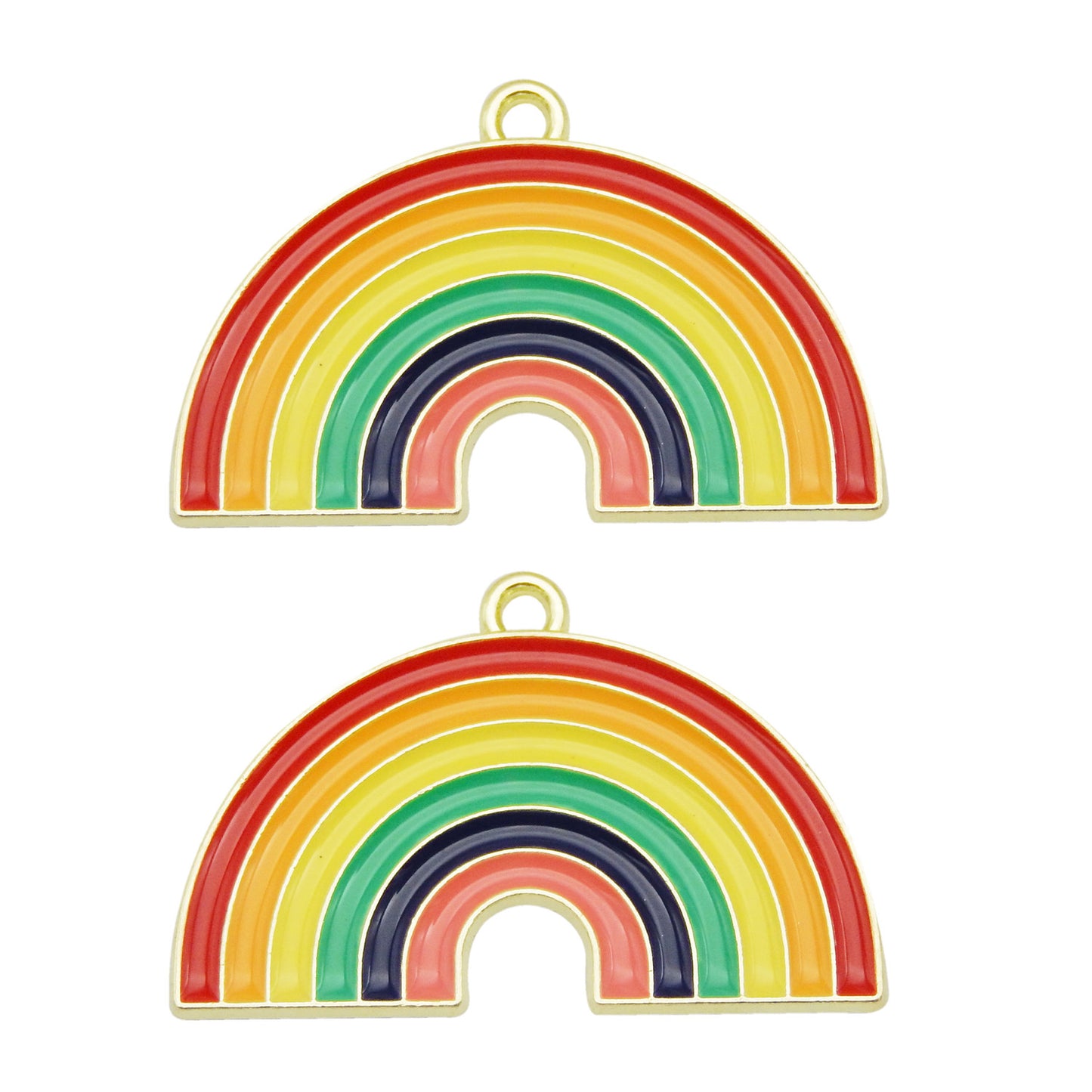 40 pcs Gold Tone Rainbow Clouds Enamel Dainty Dangle Rainbow Pendants Charms for Jewelry Making Necklace Bracelet