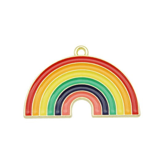 40 pcs Gold Tone Rainbow Clouds Enamel Dainty Dangle Rainbow Pendants Charms for Jewelry Making Necklace Bracelet