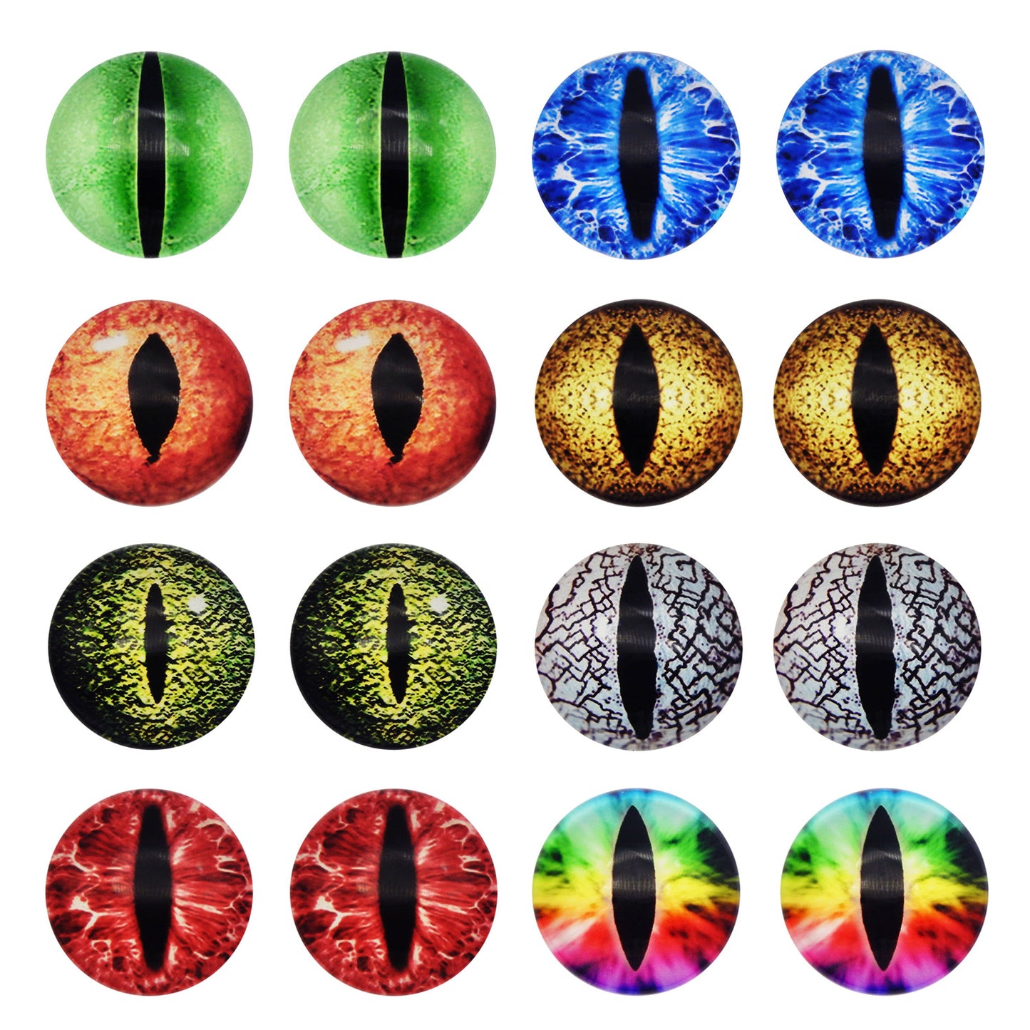 JJGQAZ 6mm-30mm Dragon Eyes Horse Eyes Cat Eyes Glass Cabochon for Clay Doll Making