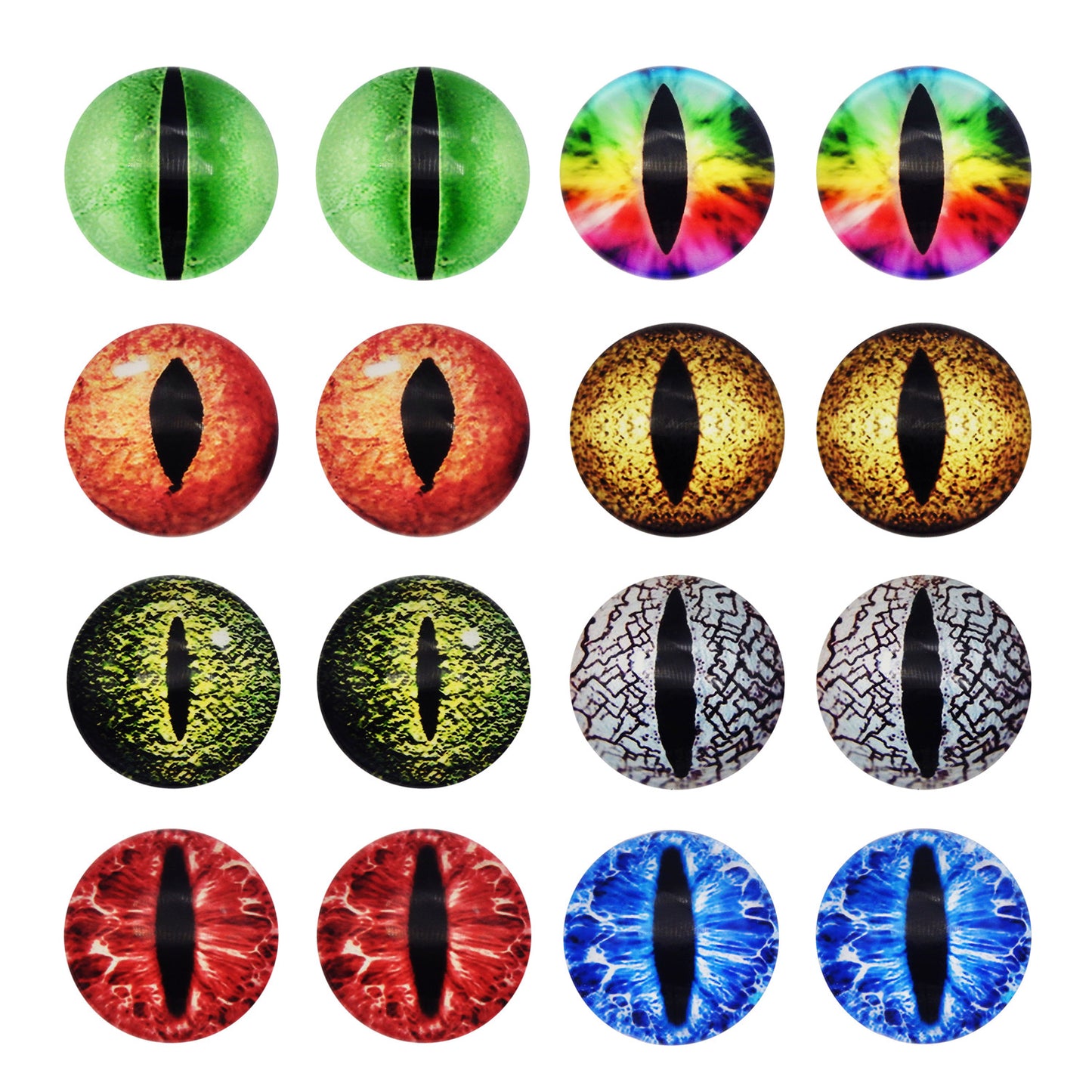 JJGQAZ 6mm-30mm Dragon Eyes Horse Eyes Cat Eyes Glass Cabochon for Clay Doll Making