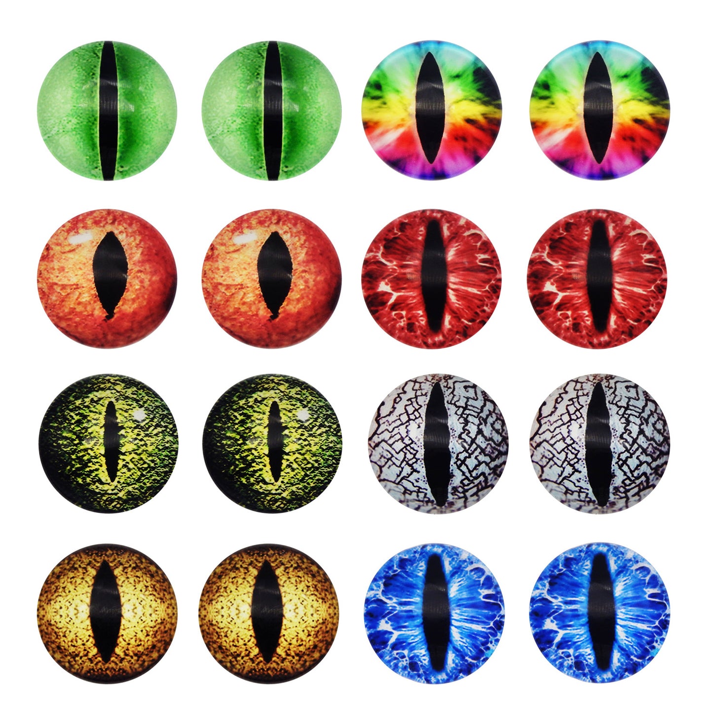 JJGQAZ 6mm-30mm Dragon Eyes Horse Eyes Cat Eyes Glass Cabochon for Clay Doll Making