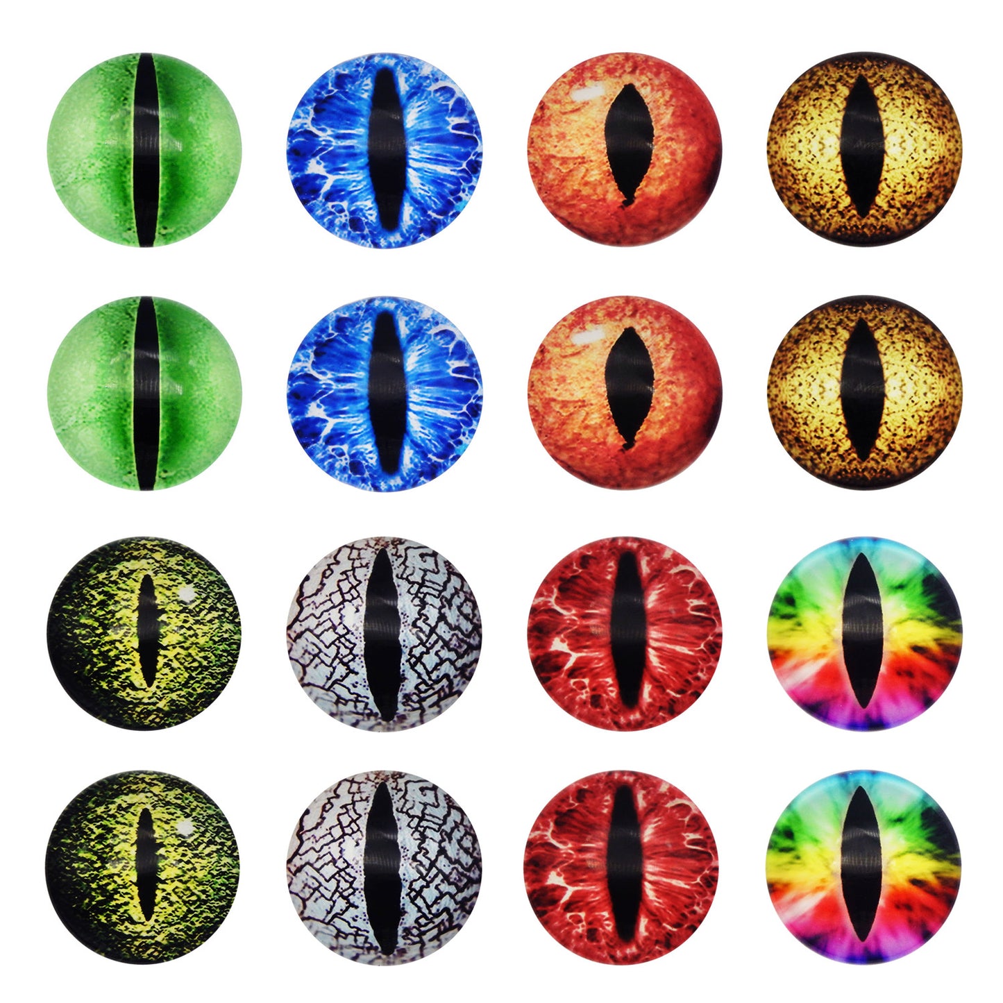 JJGQAZ 6mm-30mm Dragon Eyes Horse Eyes Cat Eyes Glass Cabochon for Clay Doll Making