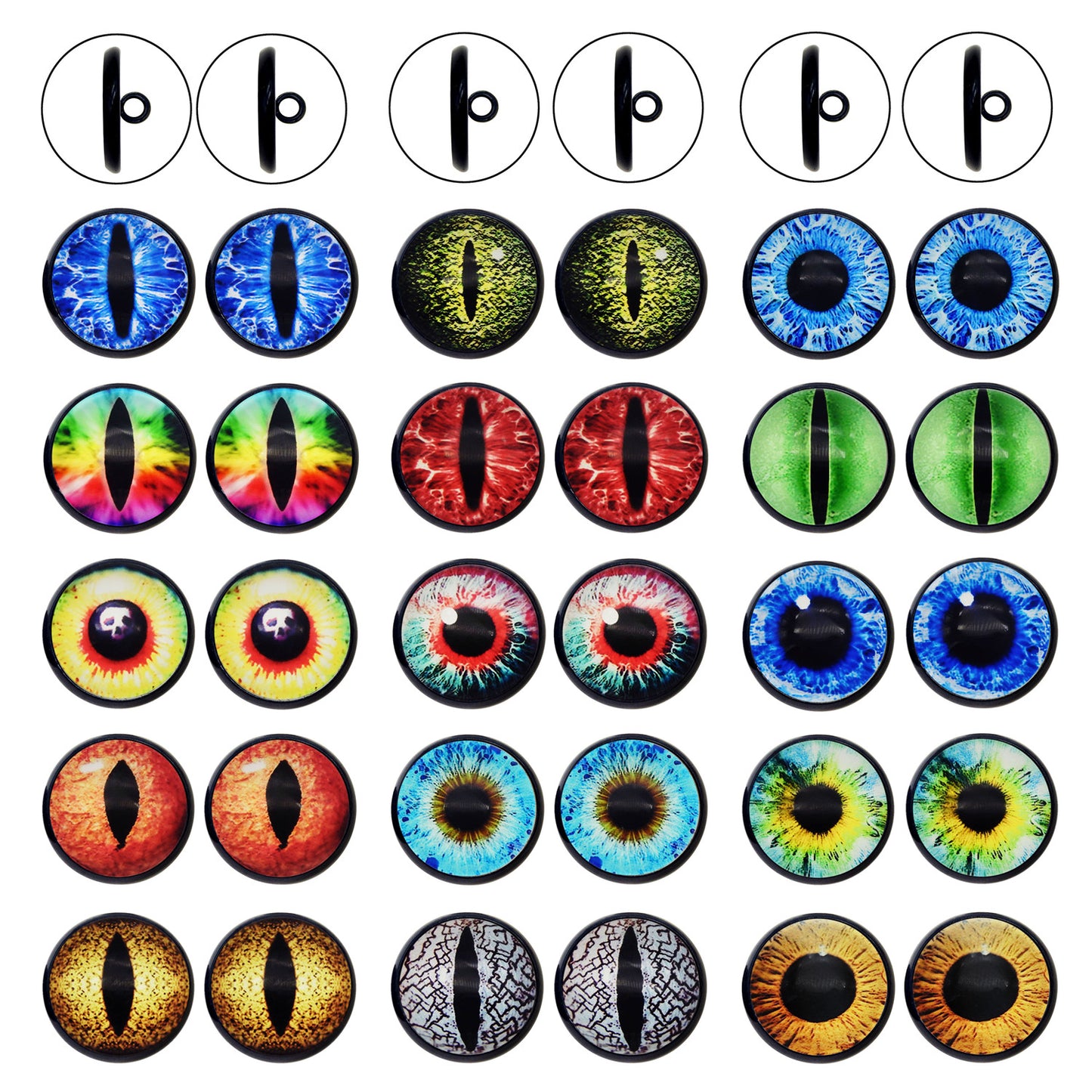 JJGQAZ 12 Pairs 6MM-30MM Sew On Eyes for Plush Animals Doll Figure Puppet