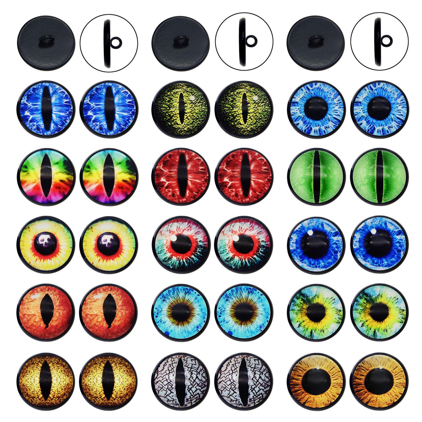 JJGQAZ 12 Pairs 6MM-30MM Sew On Eyes for Plush Animals Doll Figure Puppet