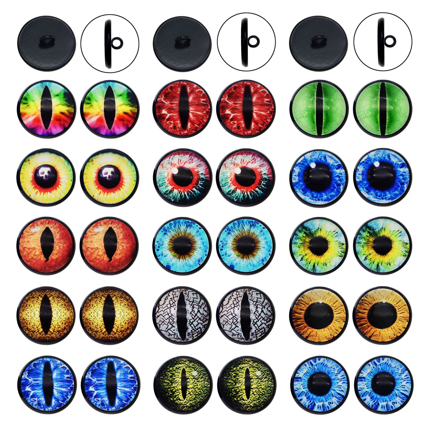 JJGQAZ 12 Pairs 6MM-30MM Sew On Eyes for Plush Animals Doll Figure Puppet