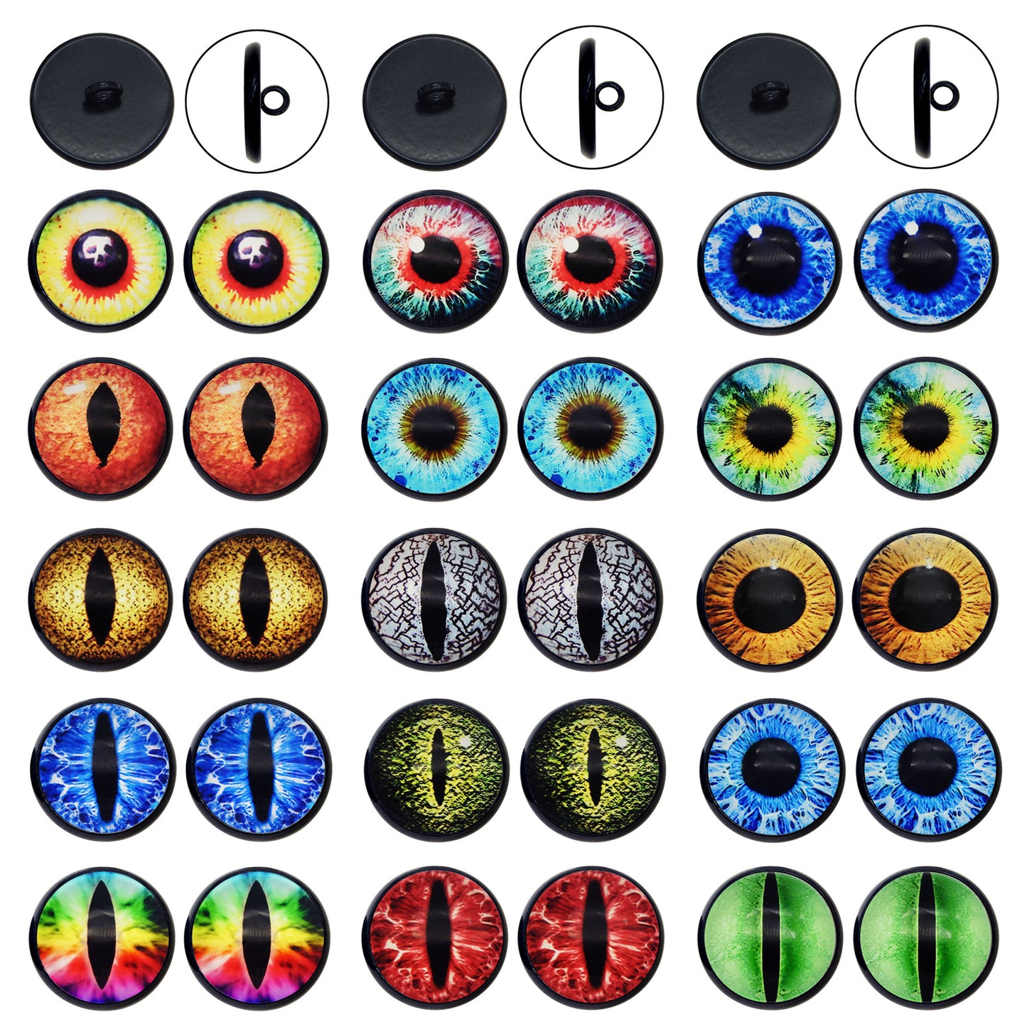 JJGQAZ 12 Pairs 6MM-30MM Sew On Eyes for Plush Animals Doll Figure Puppet