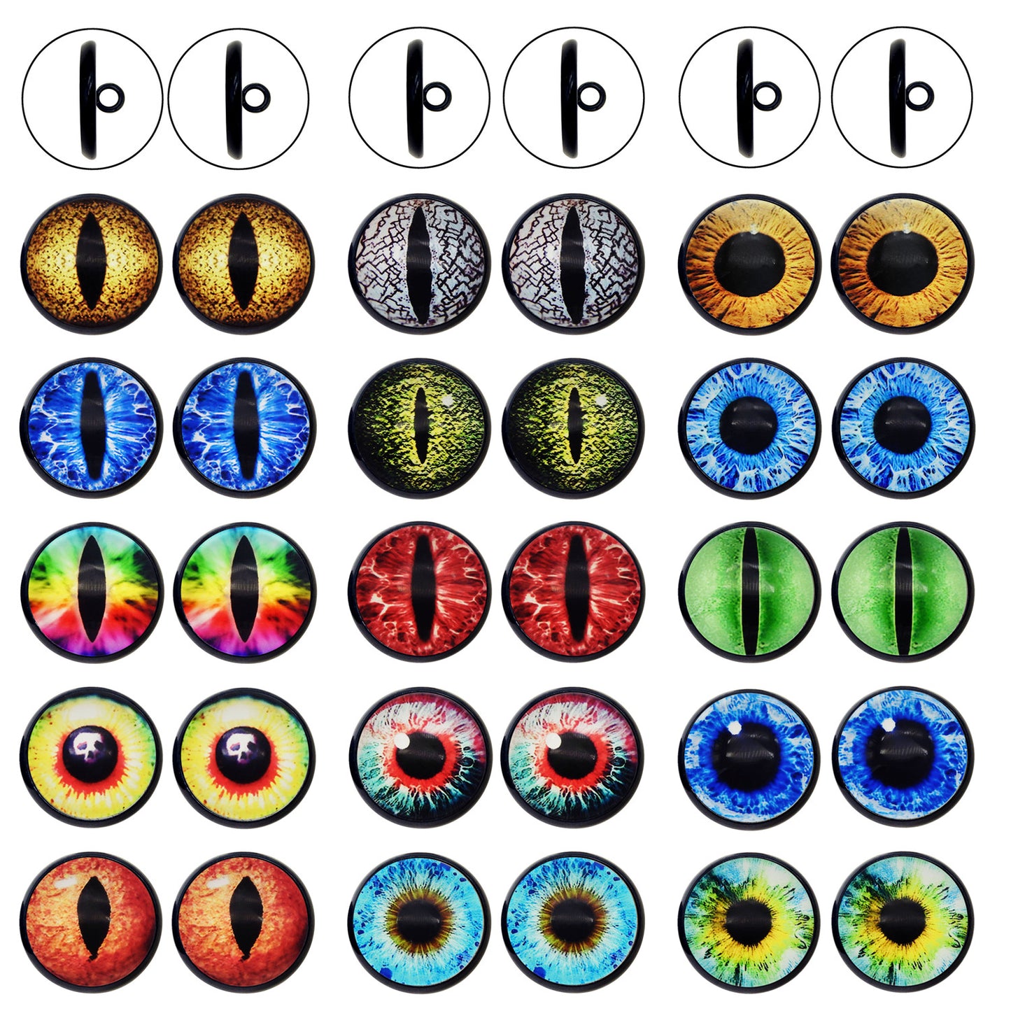 JJGQAZ 12 Pairs 6MM-30MM Sew On Eyes for Plush Animals Doll Figure Puppet