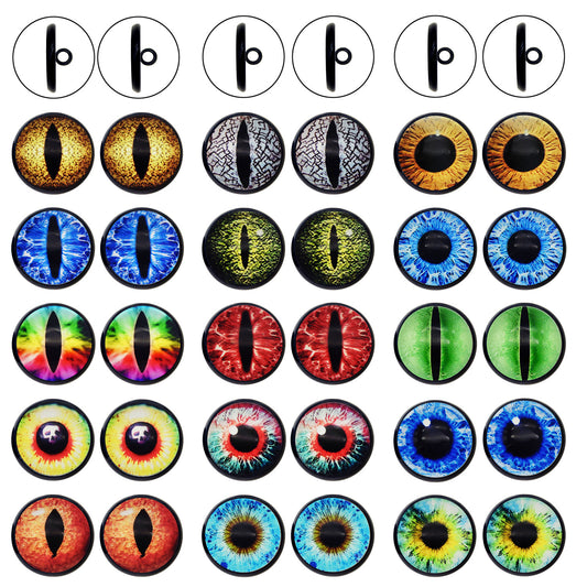 JJGQAZ 12 Pairs 6MM-30MM Sew On Eyes for Plush Animals Doll Figure Puppet