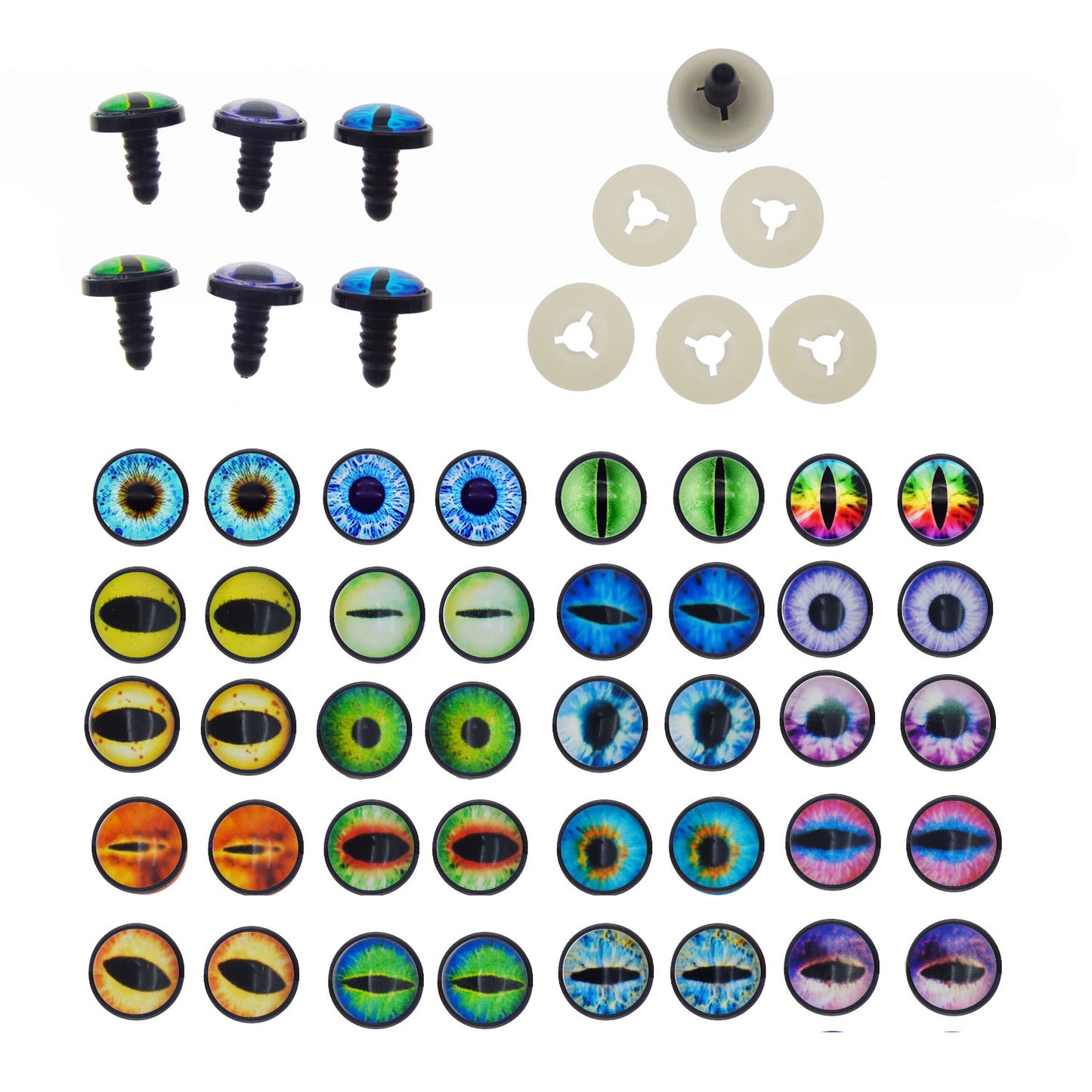 JJGQAZ 16 Pairs Dragon Eye Safety Eyes with Washer for Stuffed Animal Eyes