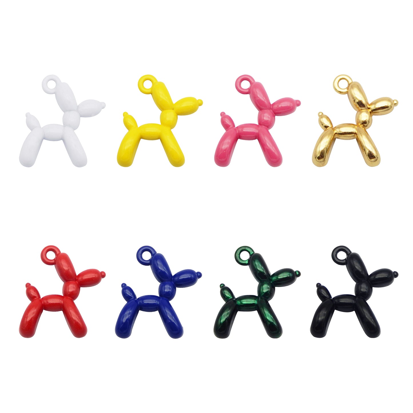 JJGQAZ 40 pcs Golden Enamel Cartoon Doll Dog Charms Pendant For Jewelry Making