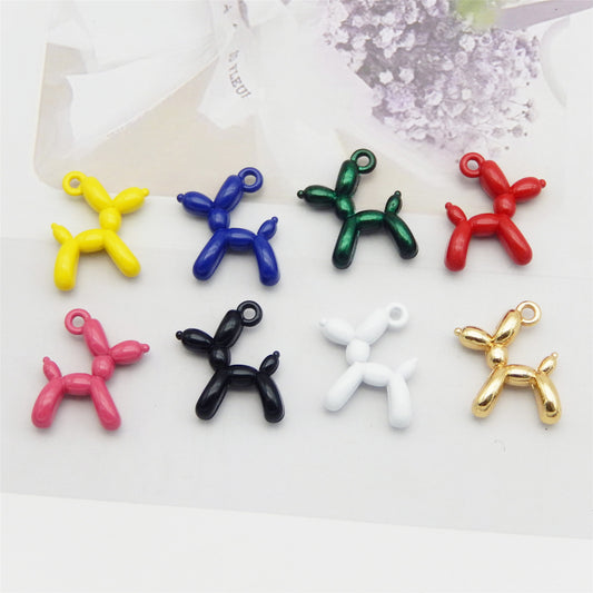 JJGQAZ 40 pcs Golden Enamel Cartoon Doll Dog Charms Pendant For Jewelry Making