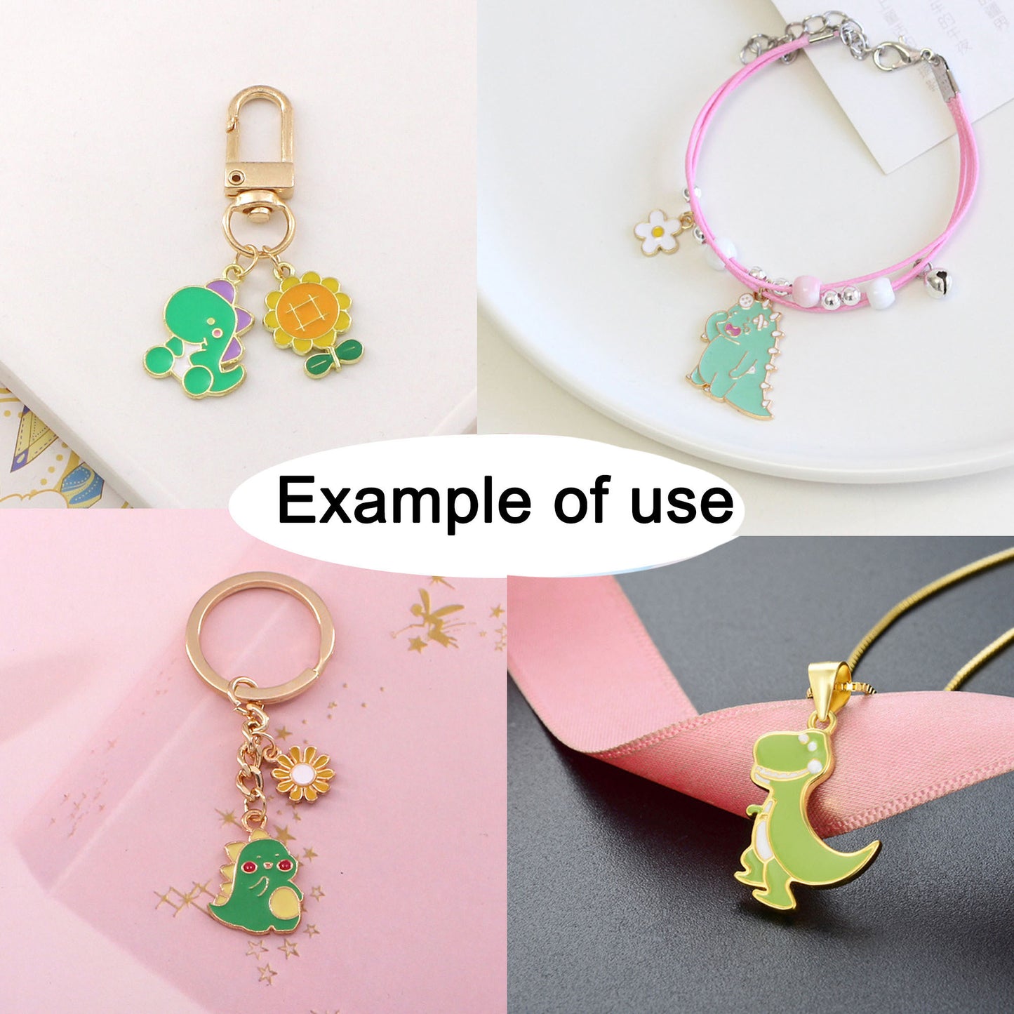 JJGQAZ 30 pcs Dinosaur Charms Pendant For Jewelry Making