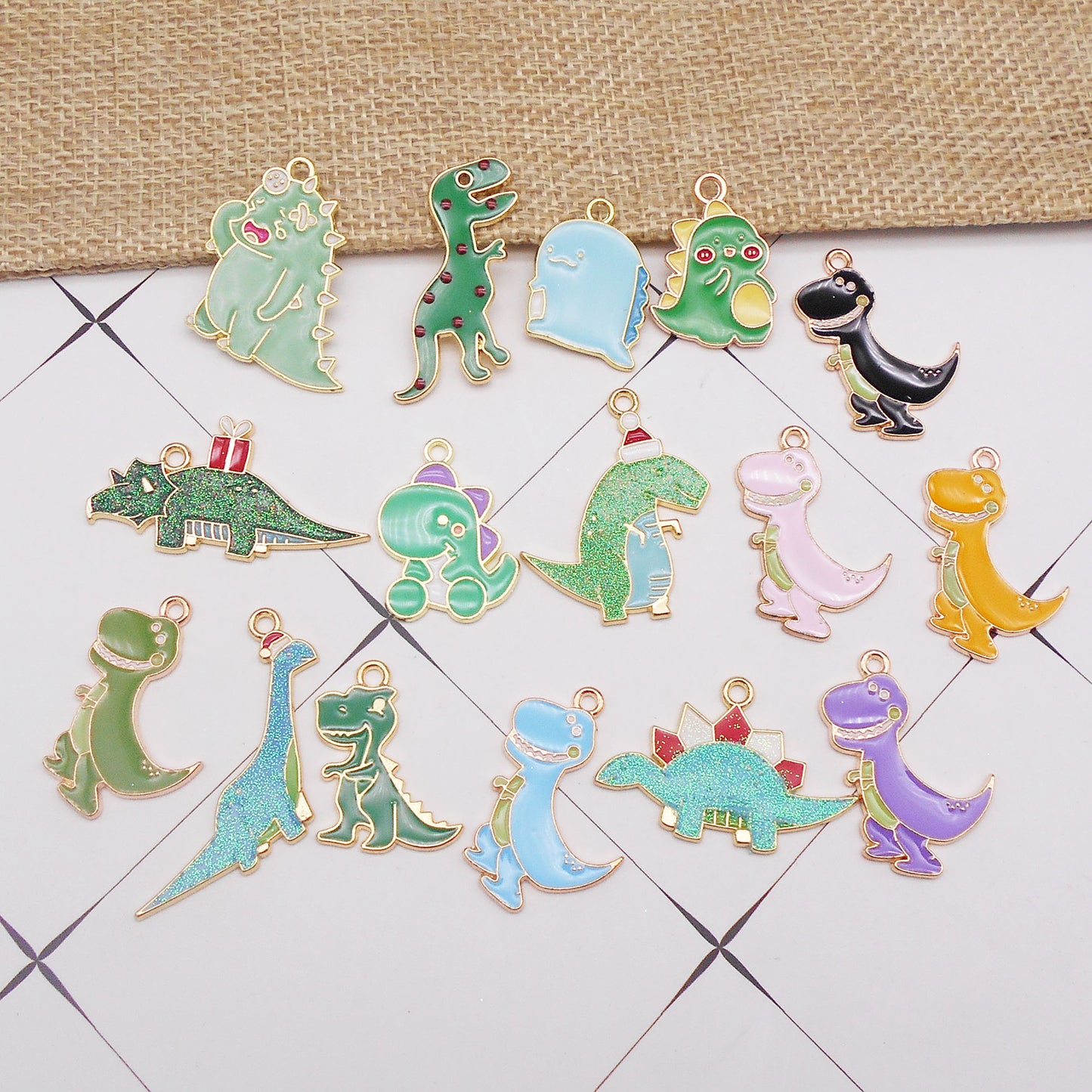 JJGQAZ 30 pcs Dinosaur Charms Pendant For Jewelry Making