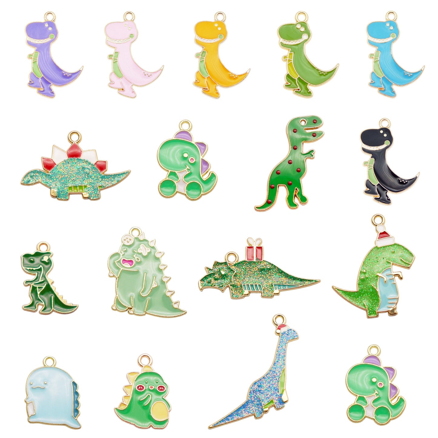 JJGQAZ 30 pcs Dinosaur Charms Pendant For Jewelry Making