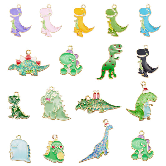 JJGQAZ 30 pcs Dinosaur Charms Pendant For Jewelry Making