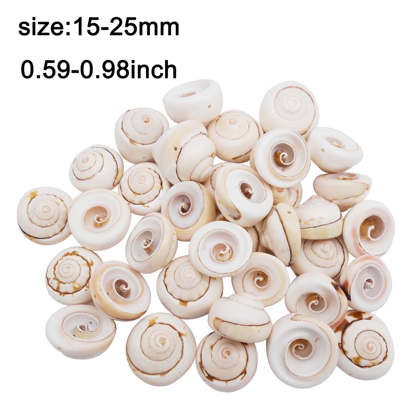 50pcs Open Back Natural Spiral Shell Beads Smooth Cut Oval Seashells Beach Seashells Cowrie Shells Charm Beads