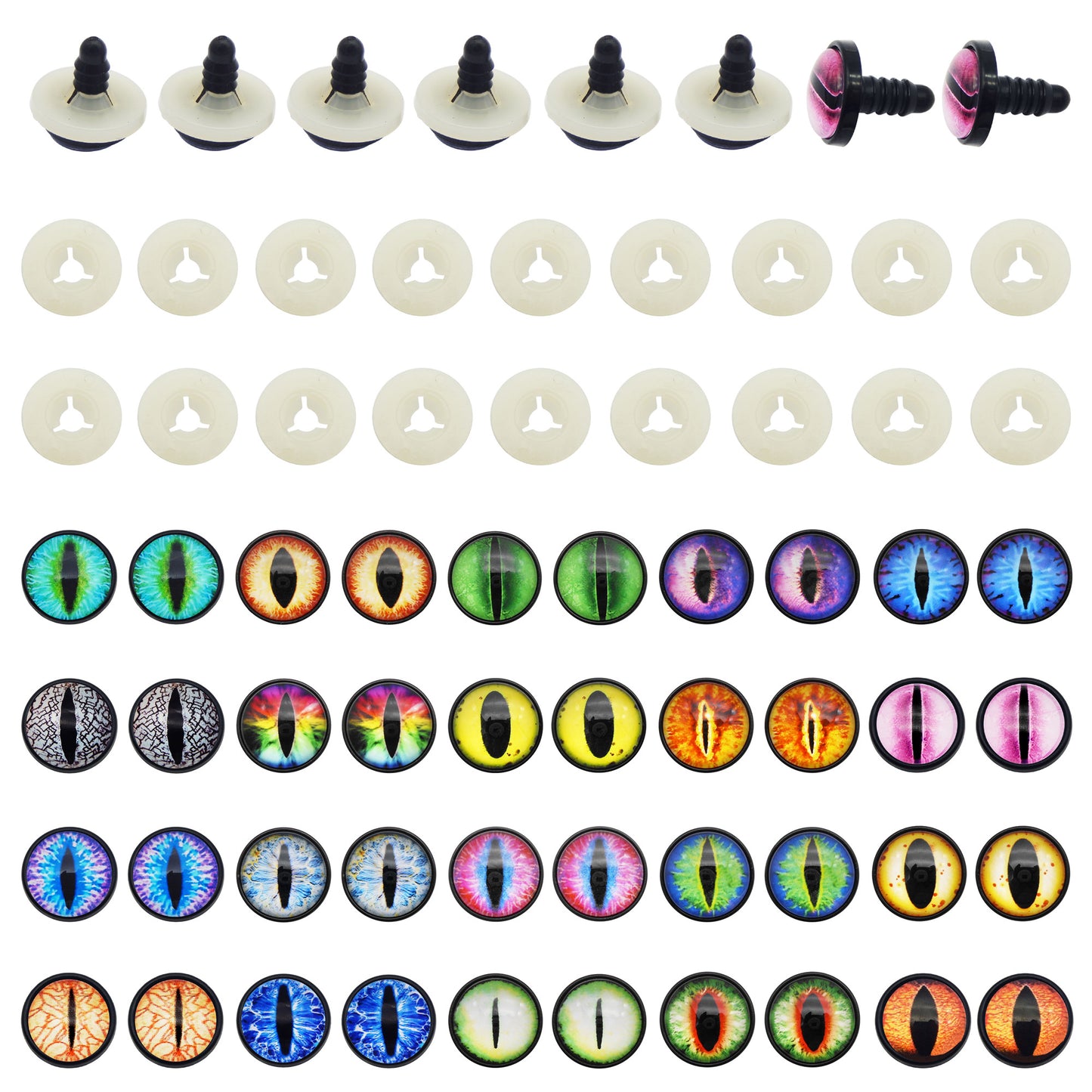 JJGQAZ 20Pairs 14MM Glass Safety Craft Eyes Owl Snake Lizard Eyes