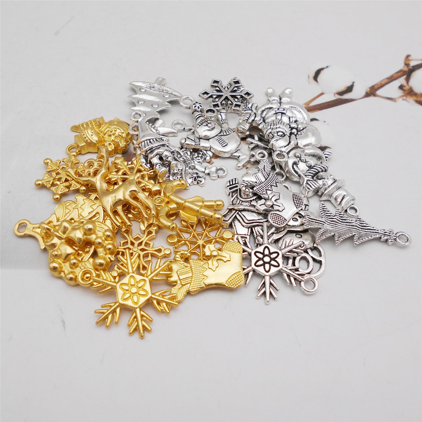100 Grams Christmas Charms Assorted Santa Claus Christmas Tree