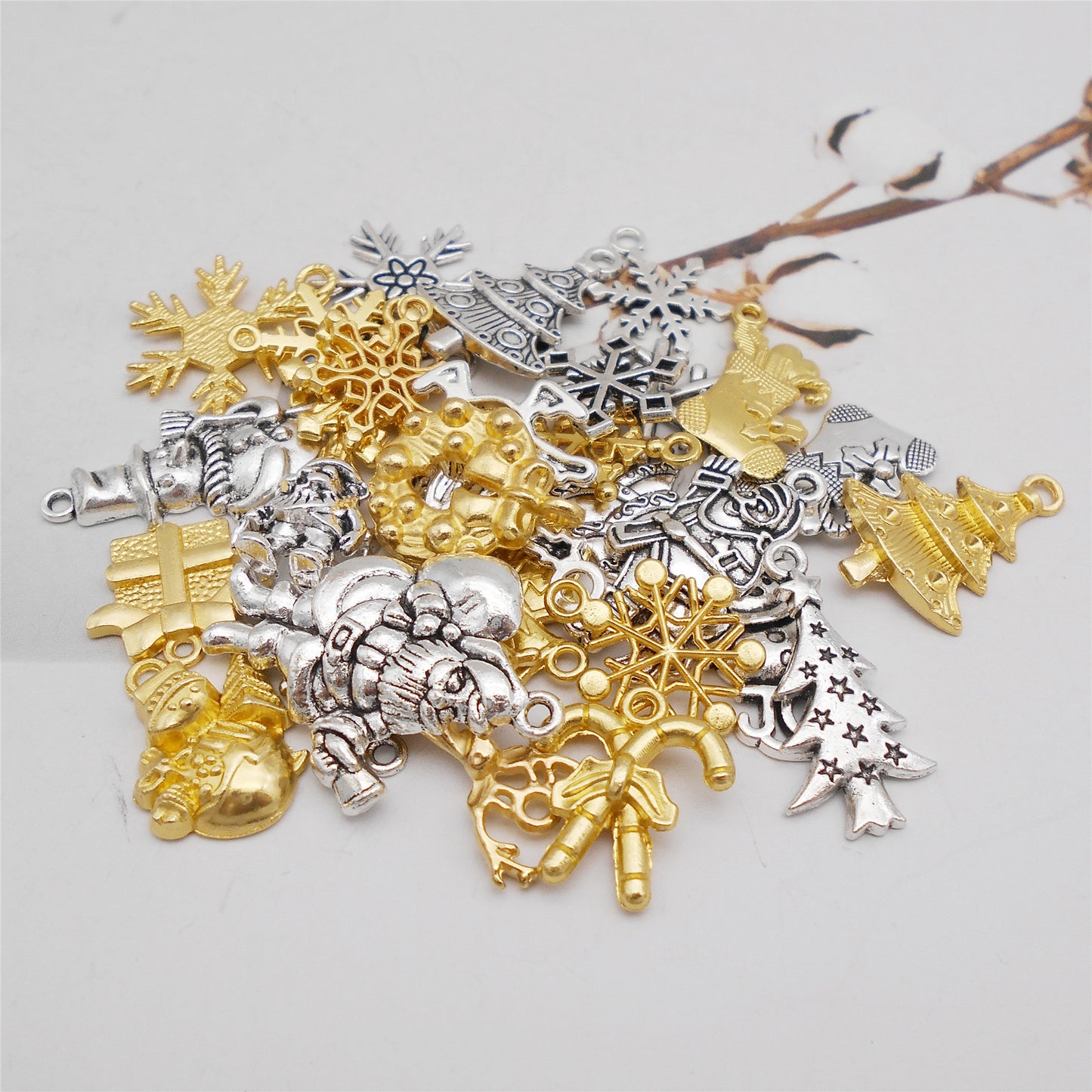 100 Grams Christmas Charms Assorted Santa Claus Christmas Tree