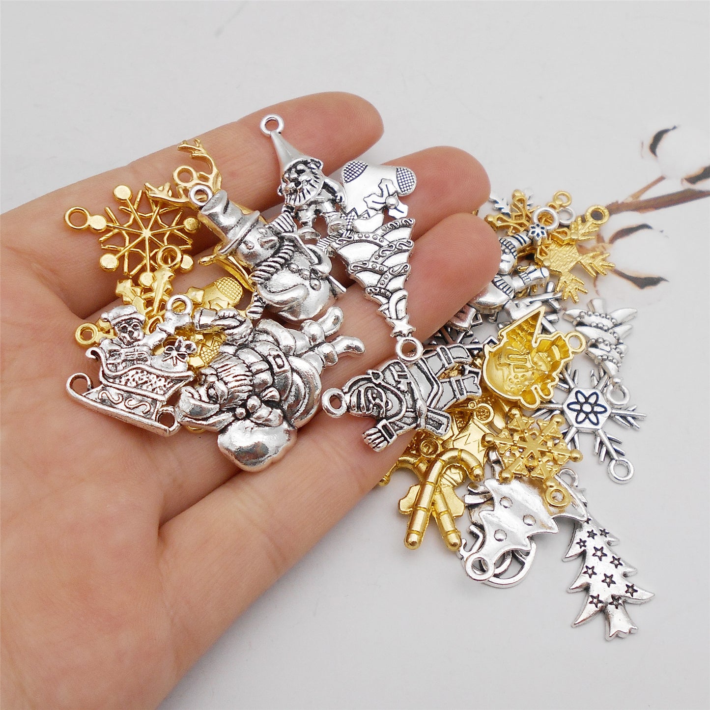 100 Grams Christmas Charms Assorted Santa Claus Christmas Tree