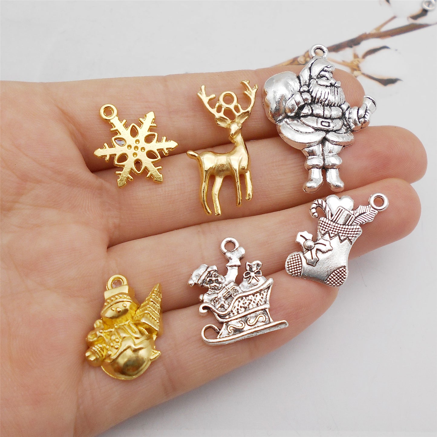 100 Grams Christmas Charms Assorted Santa Claus Christmas Tree