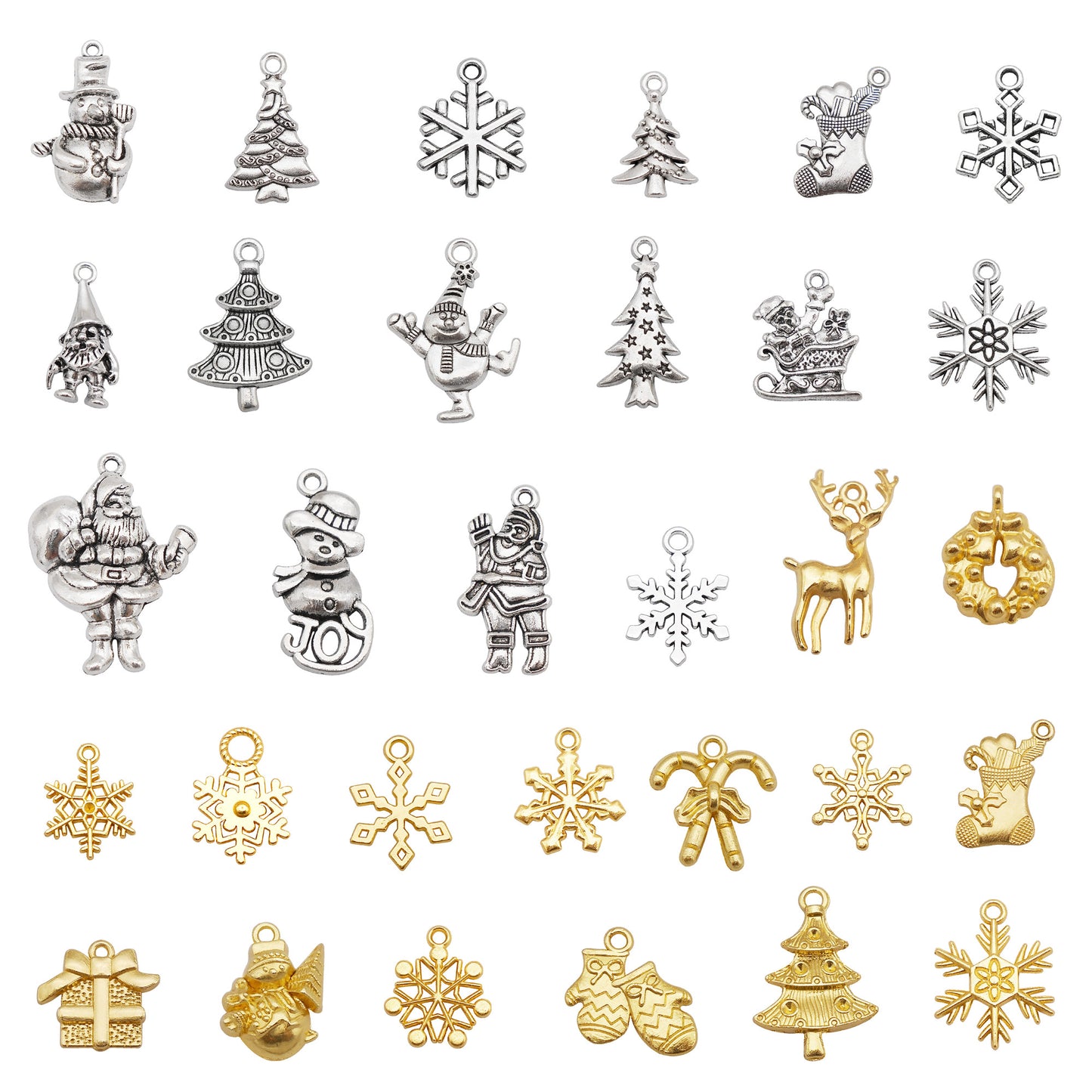 100 Grams Christmas Charms Assorted Santa Claus Christmas Tree