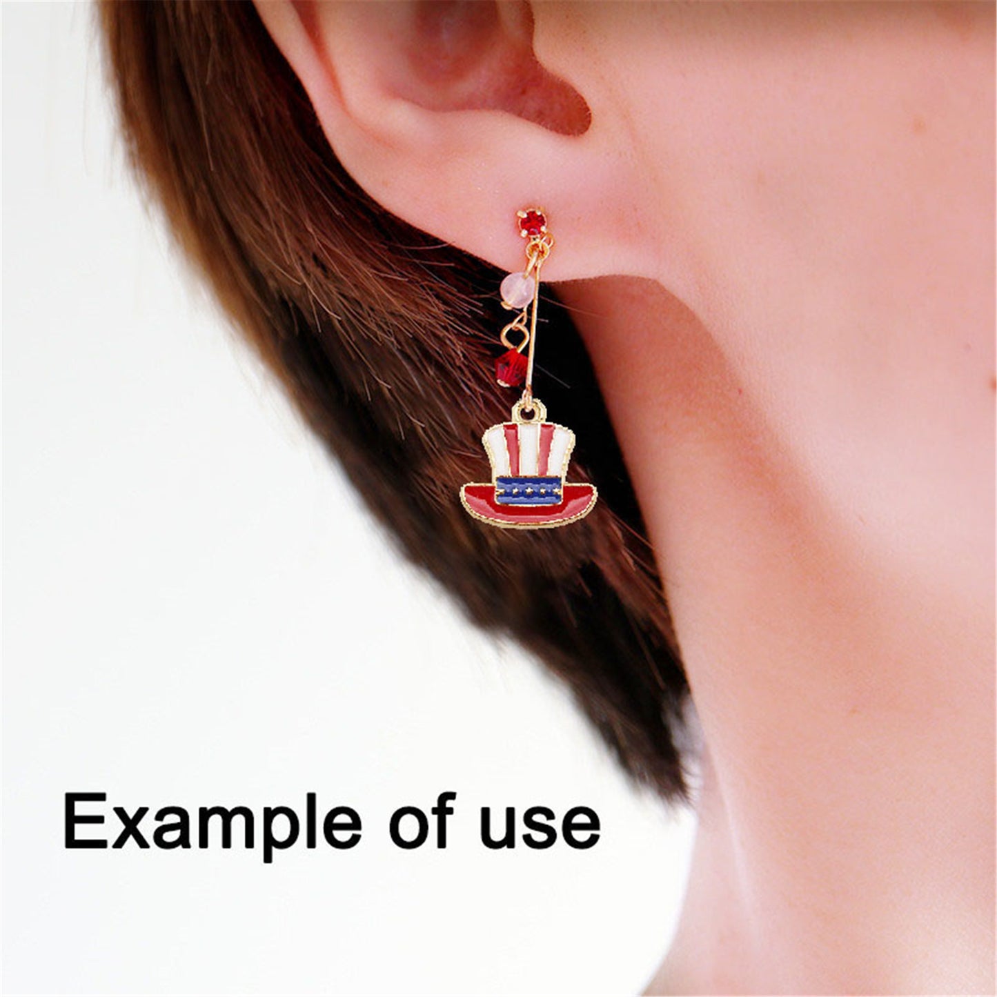 60PCS American Flag Charms Assorted Enamel Star Stripes and Heart Charms for DIY Independence Day Jewelry Making Bracelets Necklaces Earrings