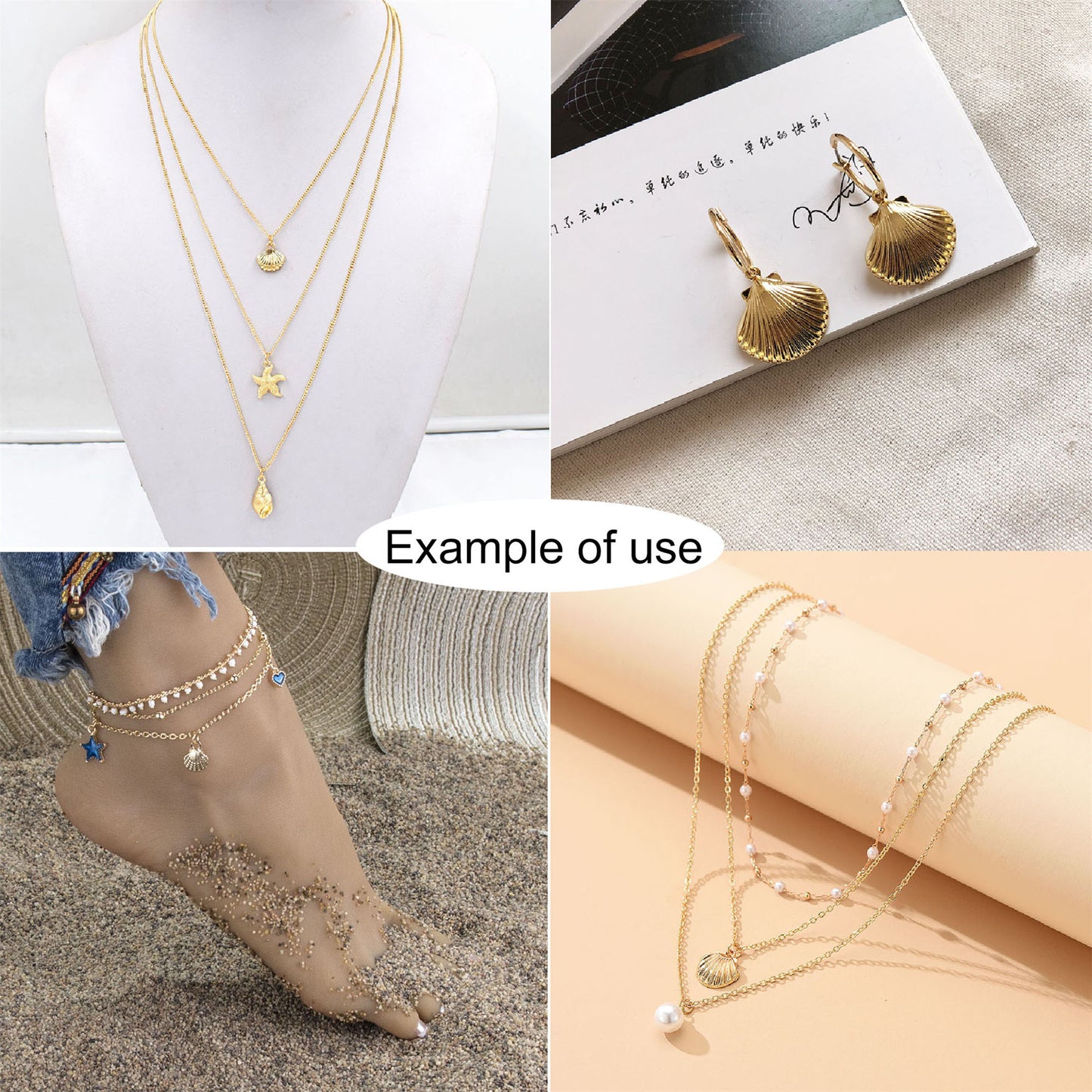 100PCS/300PCS Golden Summer Beach Charms