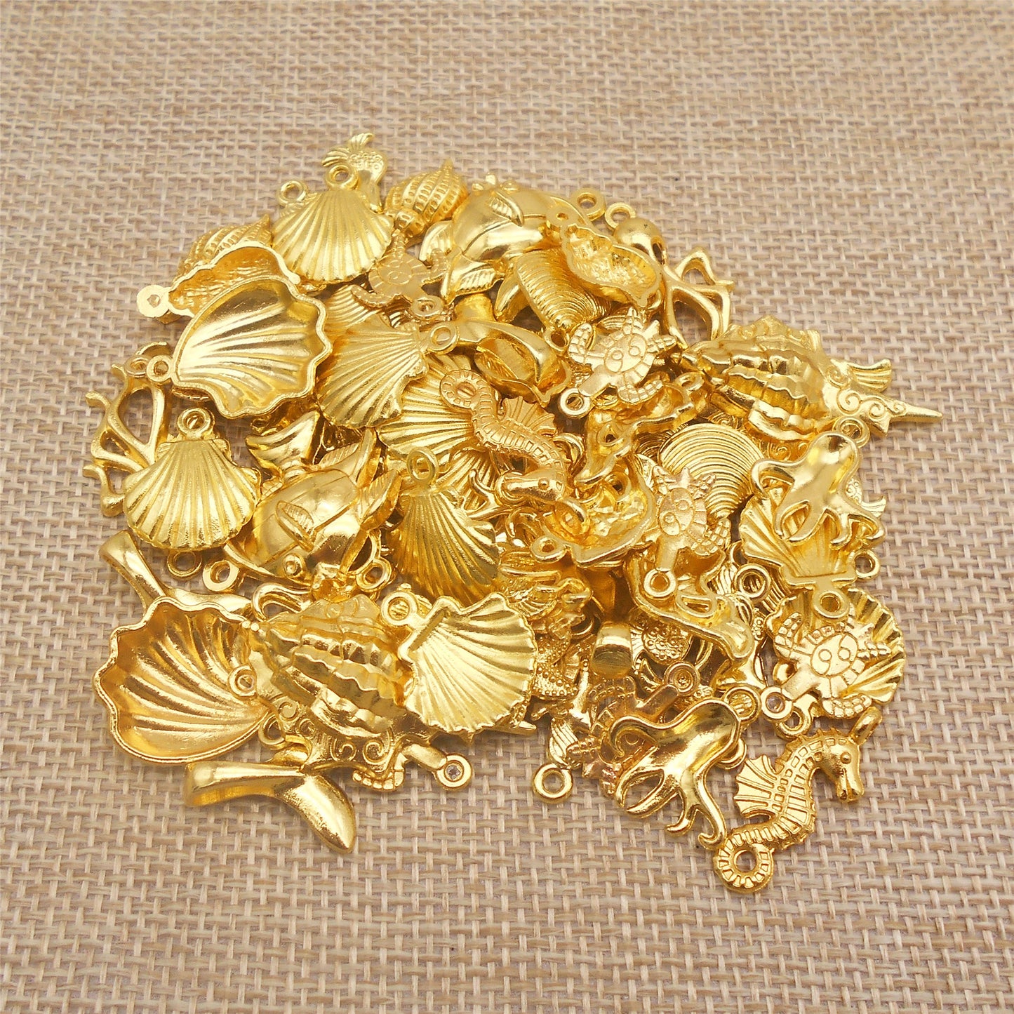 100PCS/300PCS Golden Summer Beach Charms