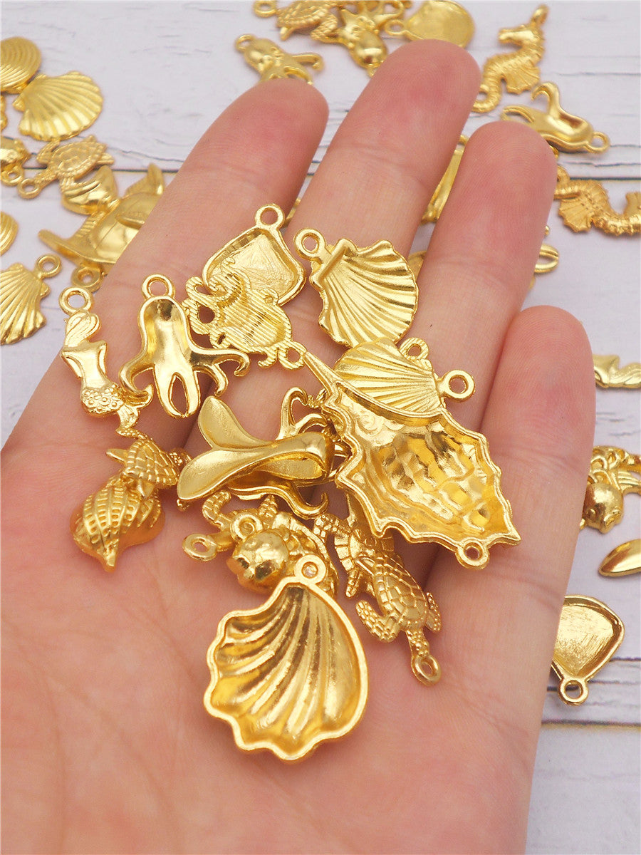 100PCS/300PCS Golden Summer Beach Charms