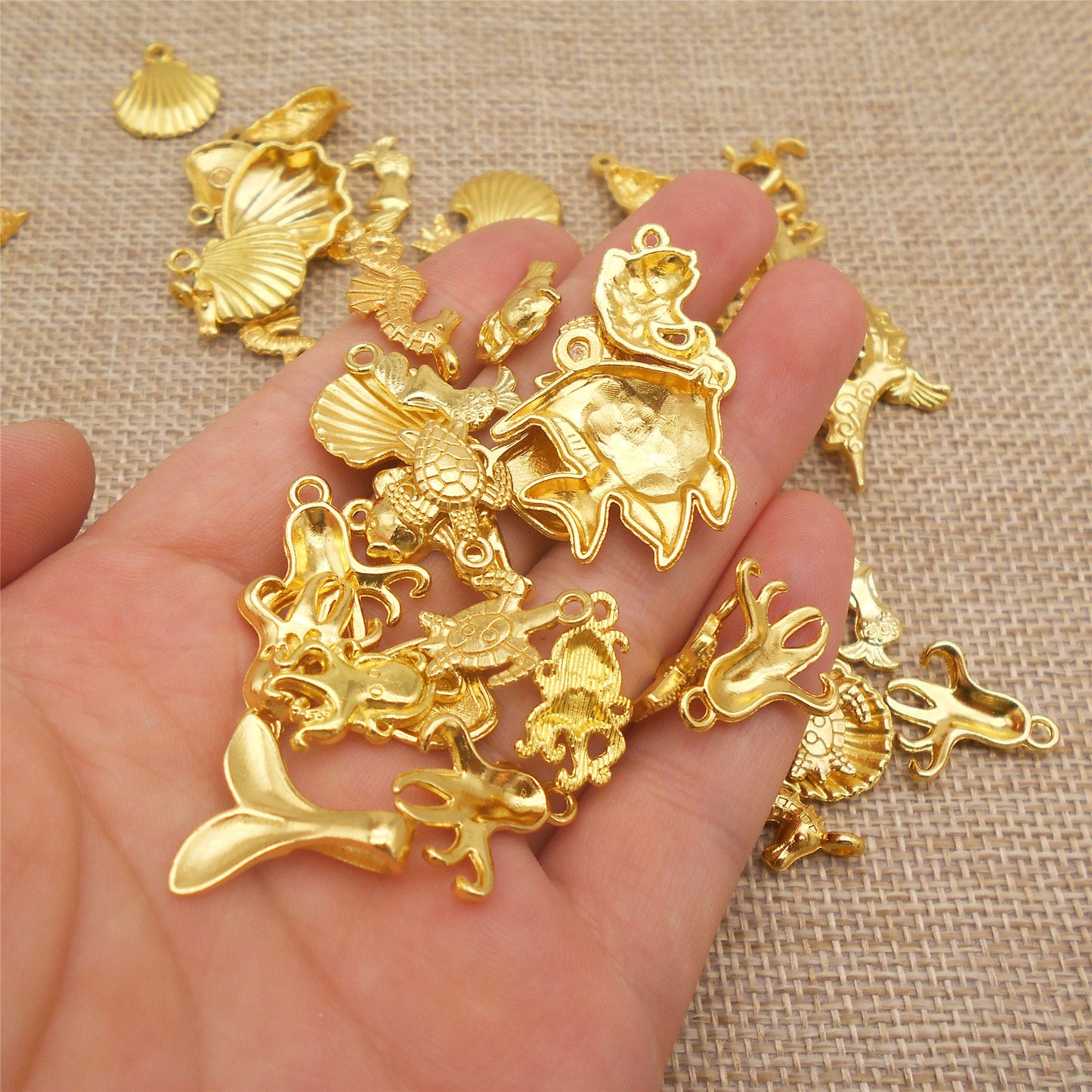 100PCS/300PCS Golden Summer Beach Charms