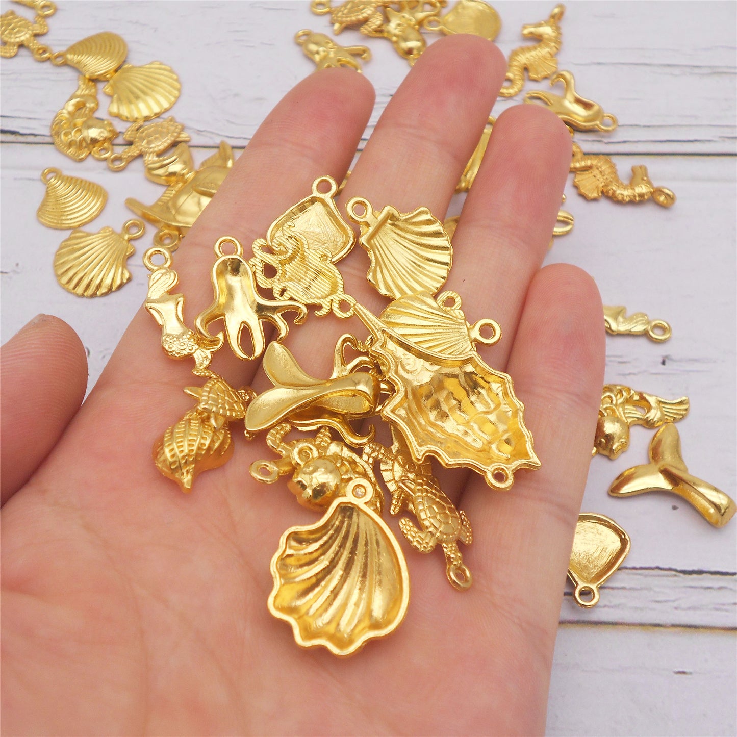 100PCS/300PCS Golden Summer Beach Charms