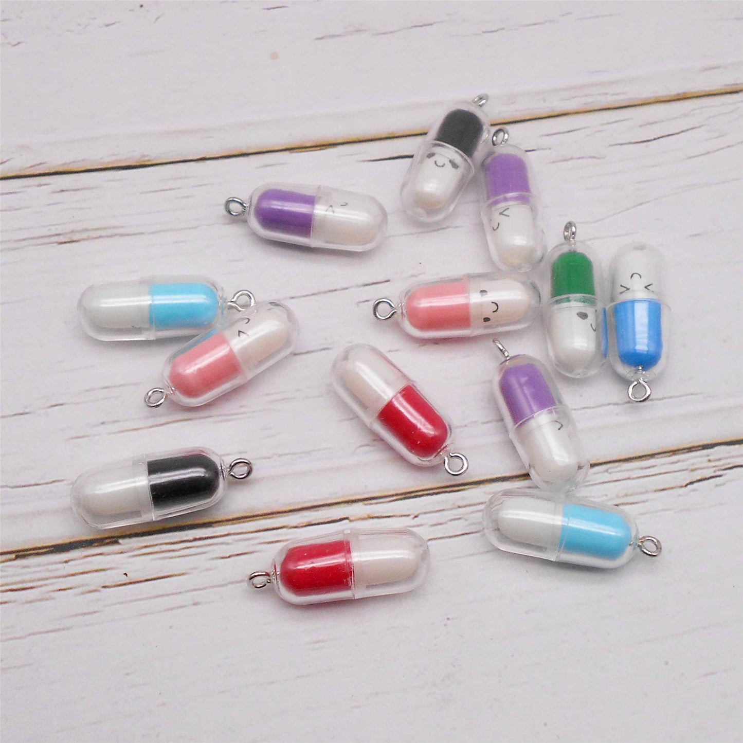 JJGQAZ 50Pcs Miniature Capsule Charms Pendant