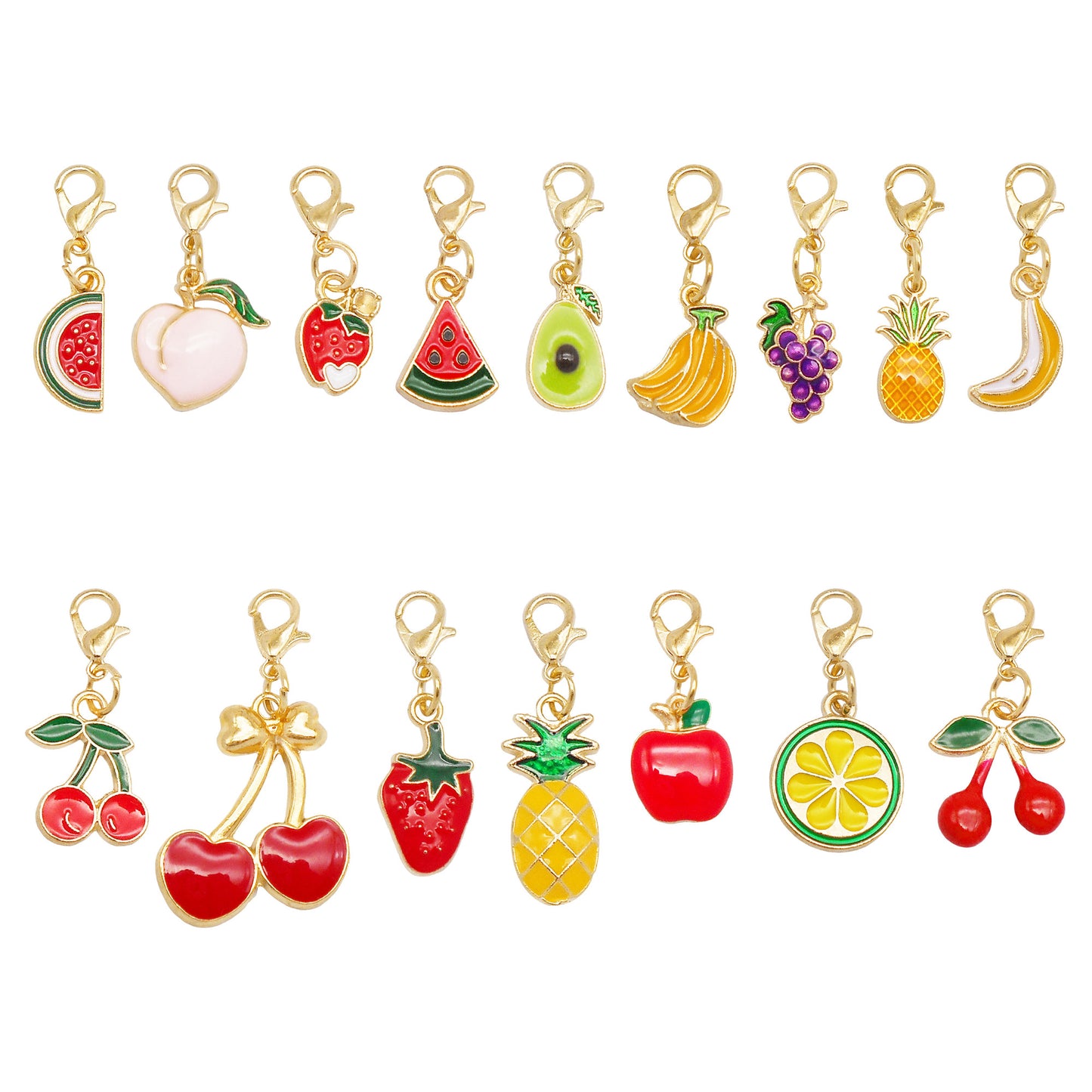 JJGQAZ 32 Pieces Fruit Charms for Jewelry Making