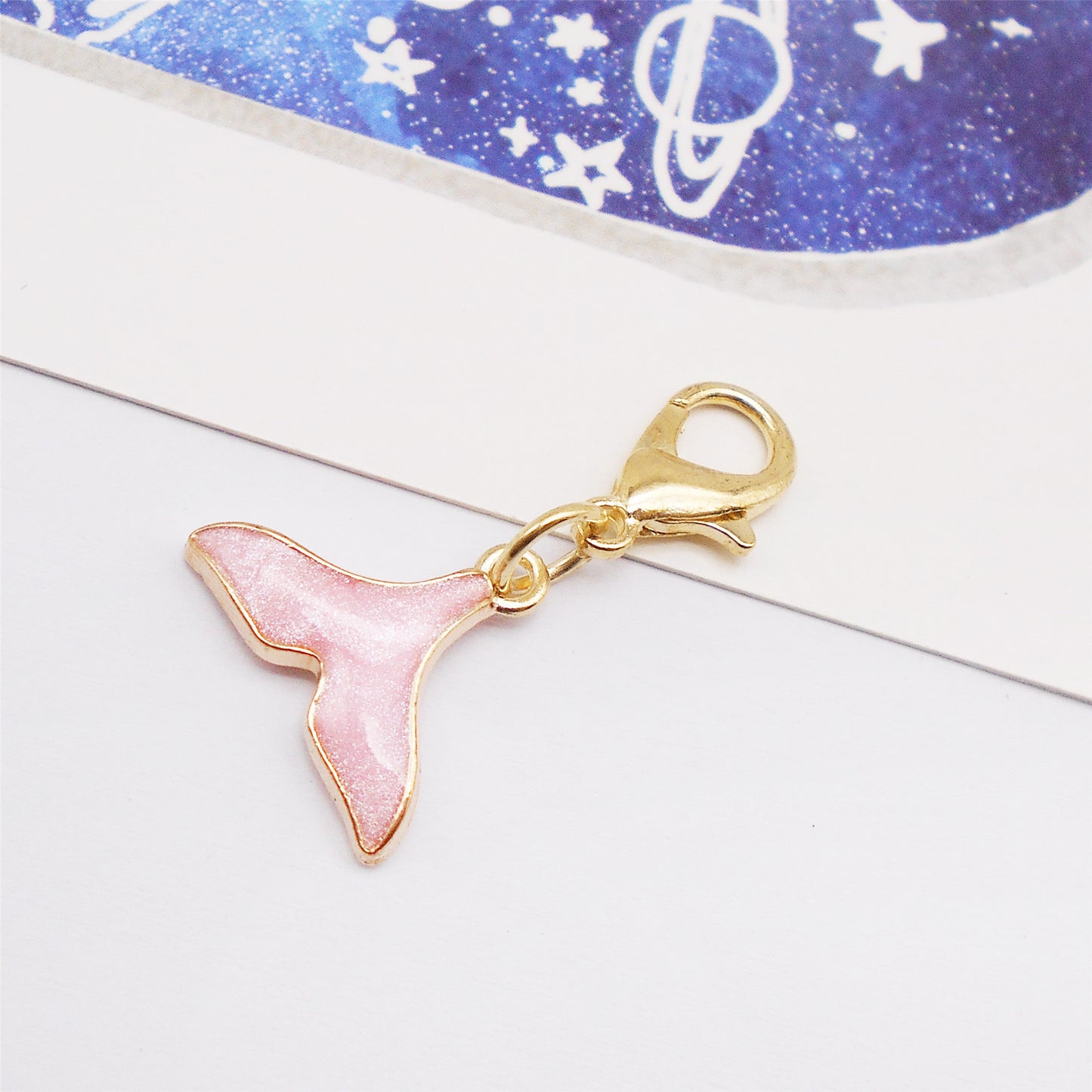 50PCS/50PAIRS Gold Tone Pink Enamel Charms