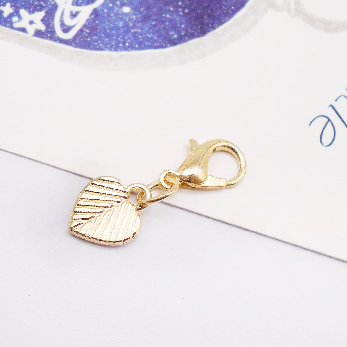 50PCS/50PAIRS Gold Tone Pink Enamel Charms