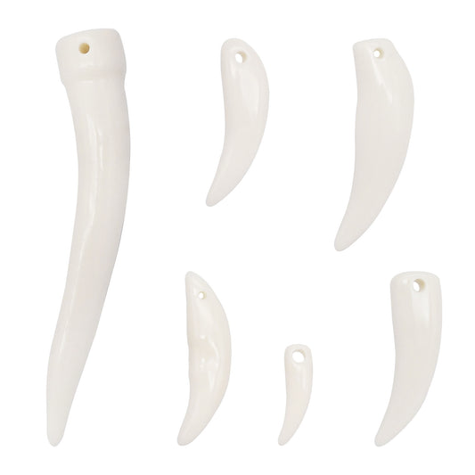 JJGQAZ 60 Pieces Artificial Wolf Teeth Charms