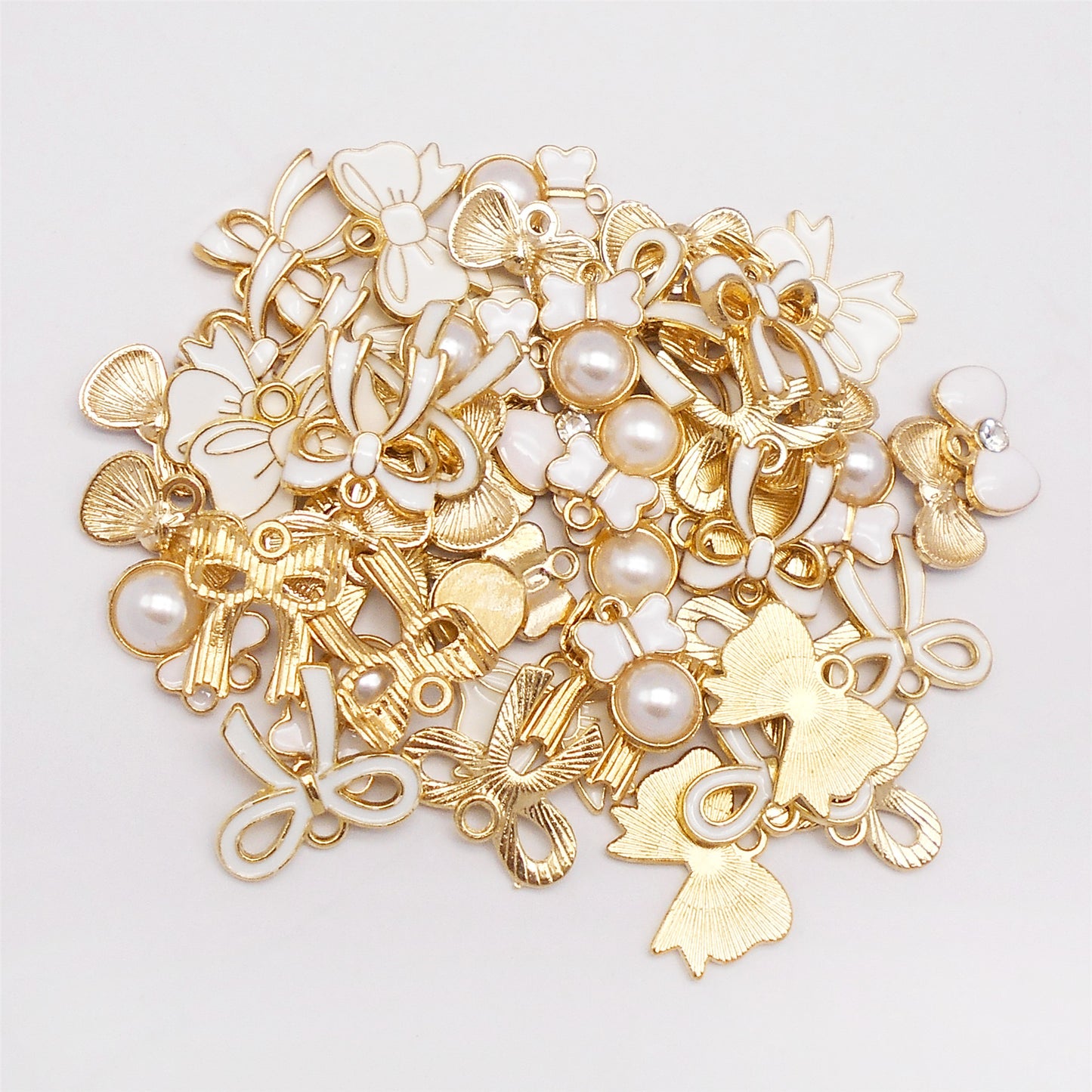 60 Pieces  Enamel Bow Charms Set