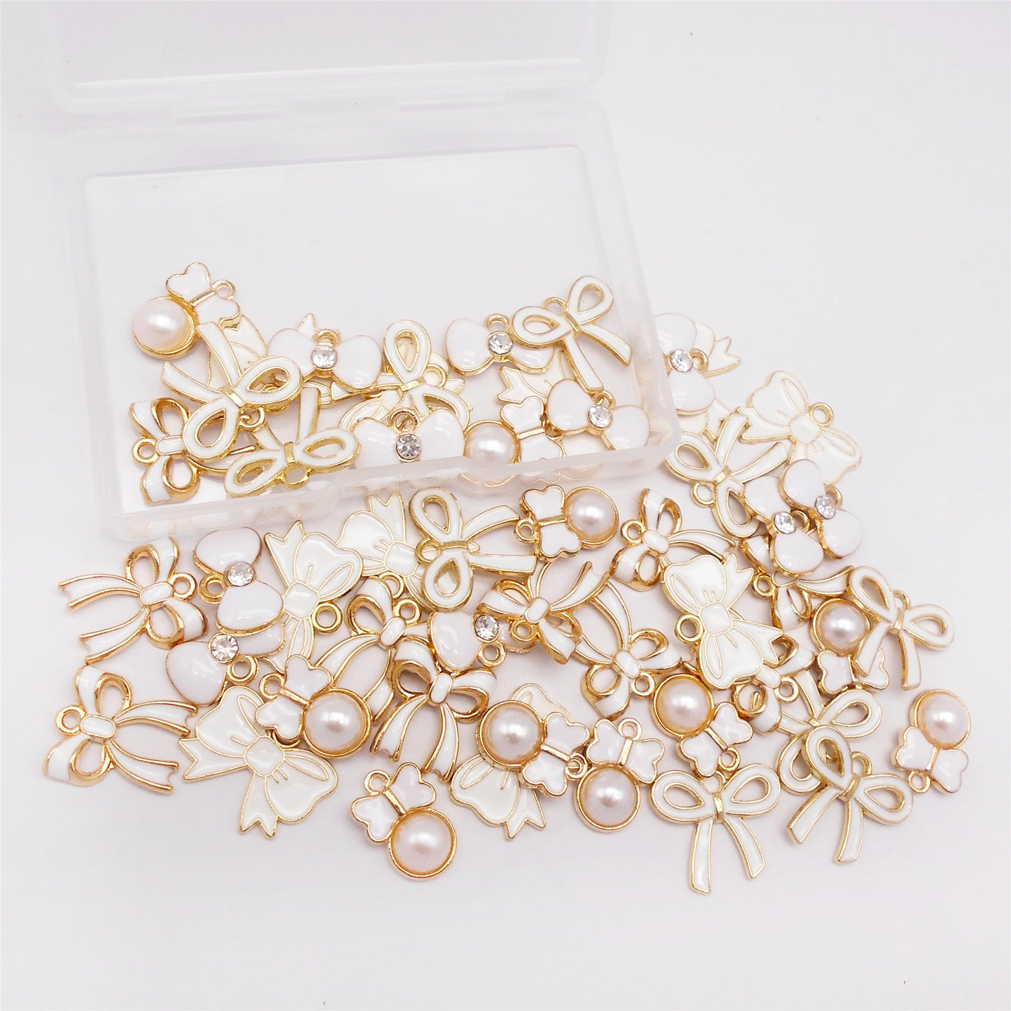 60 Pieces  Enamel Bow Charms Set