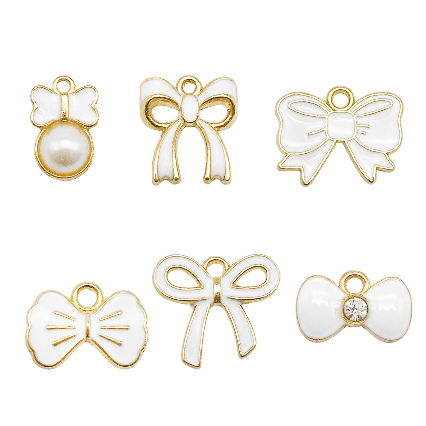 60 Pieces  Enamel Bow Charms Set