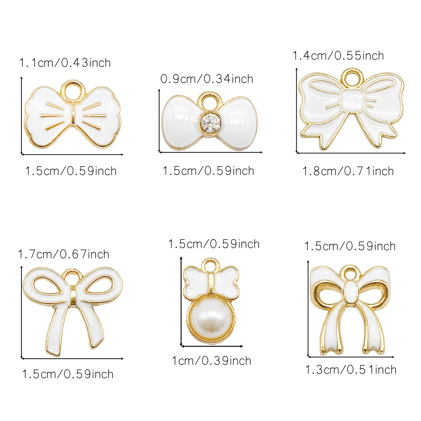 60 Pieces  Enamel Bow Charms Set