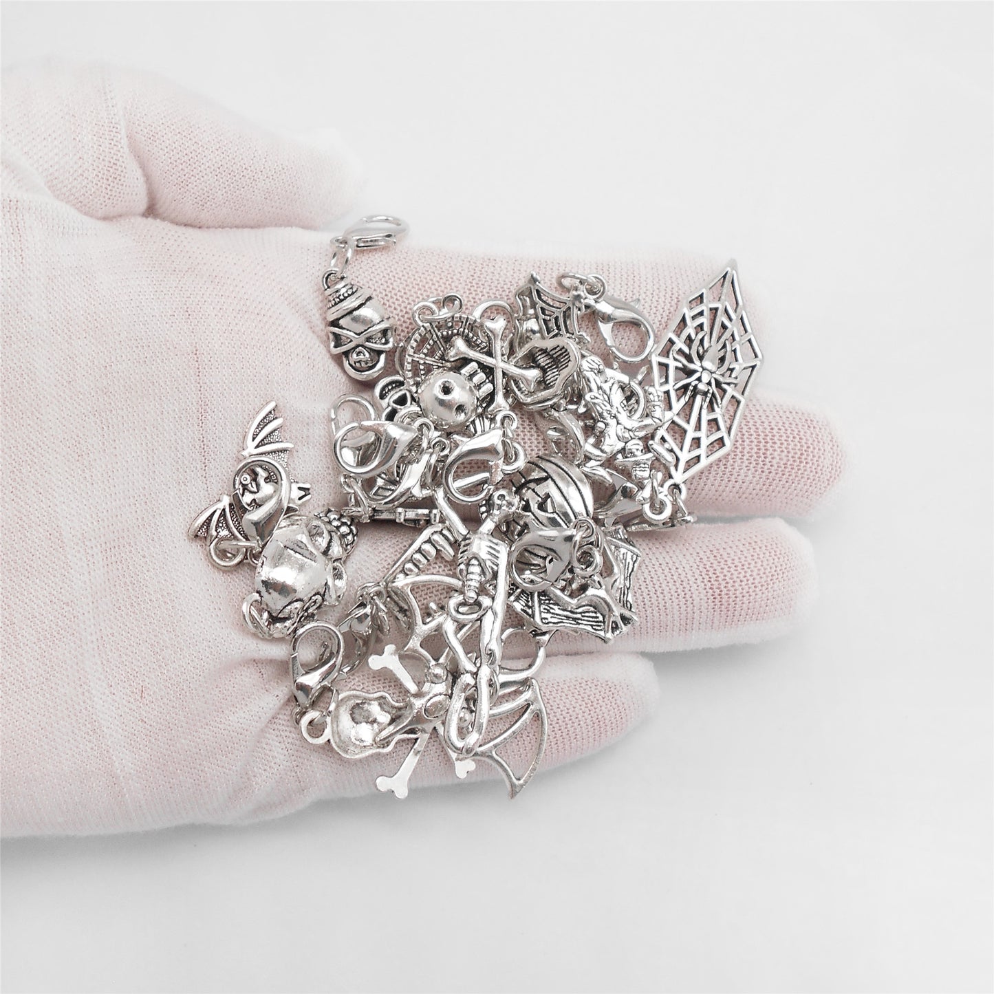 80PCS Halloween Charms with Lobster Clasp for Jewelry Making