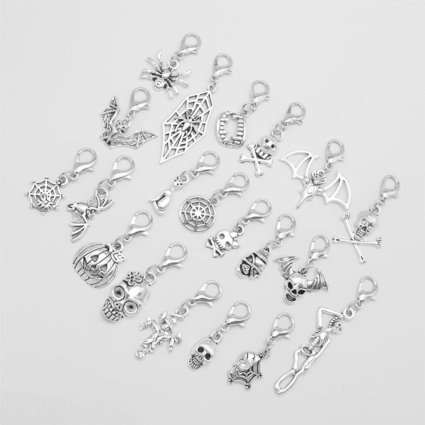 80PCS Halloween Charms with Lobster Clasp for Jewelry Making