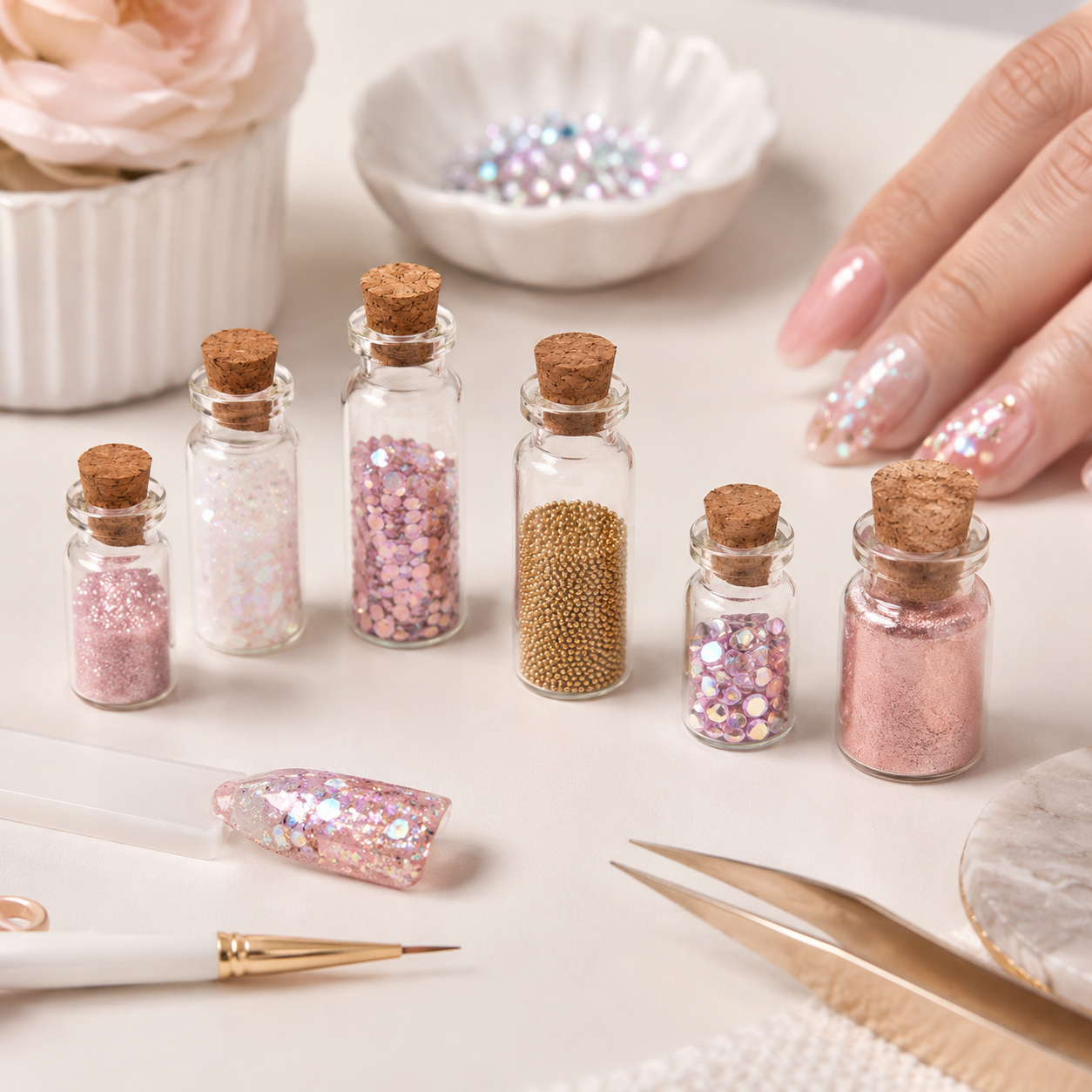 90Pcs 10ml Mini Glass Bottles with Cork Stoppers Small Vials Jars DIY Craft